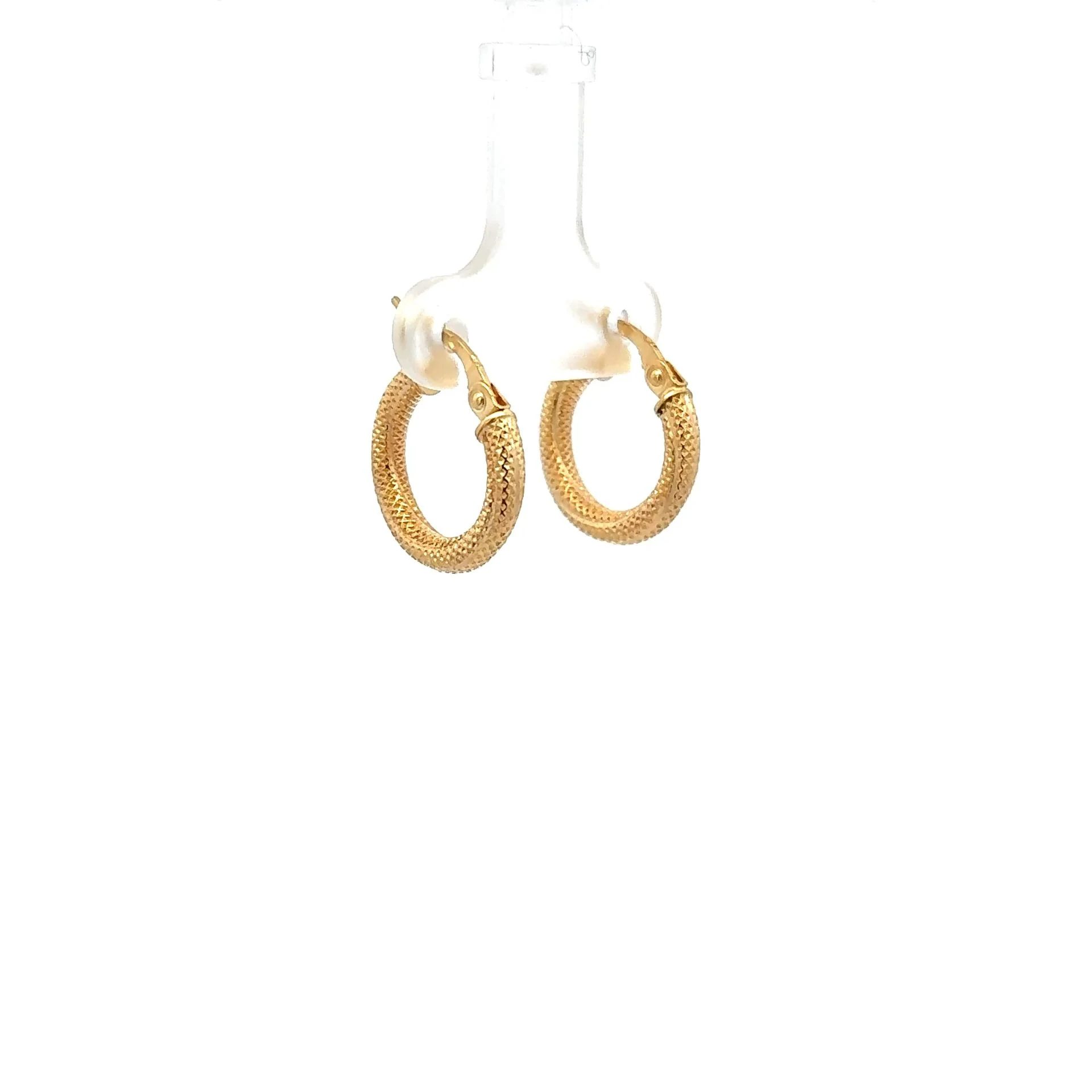 Earrings Twisted Textured Hoops 17 2.5mm 10K - Image 3