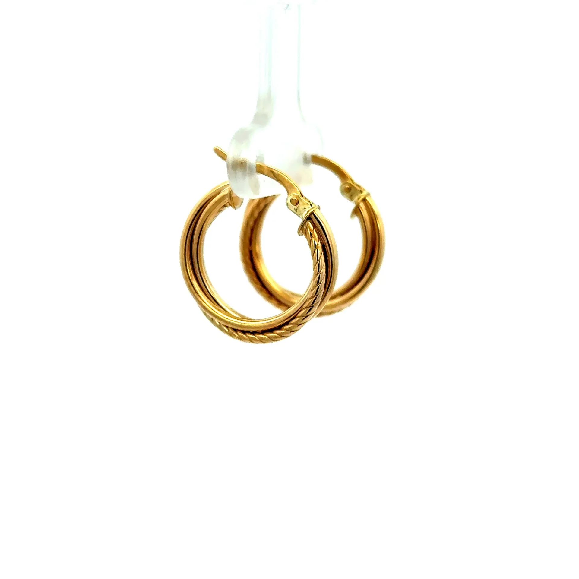 Earrings Twisted Textured Hoops 20 3mm 10K