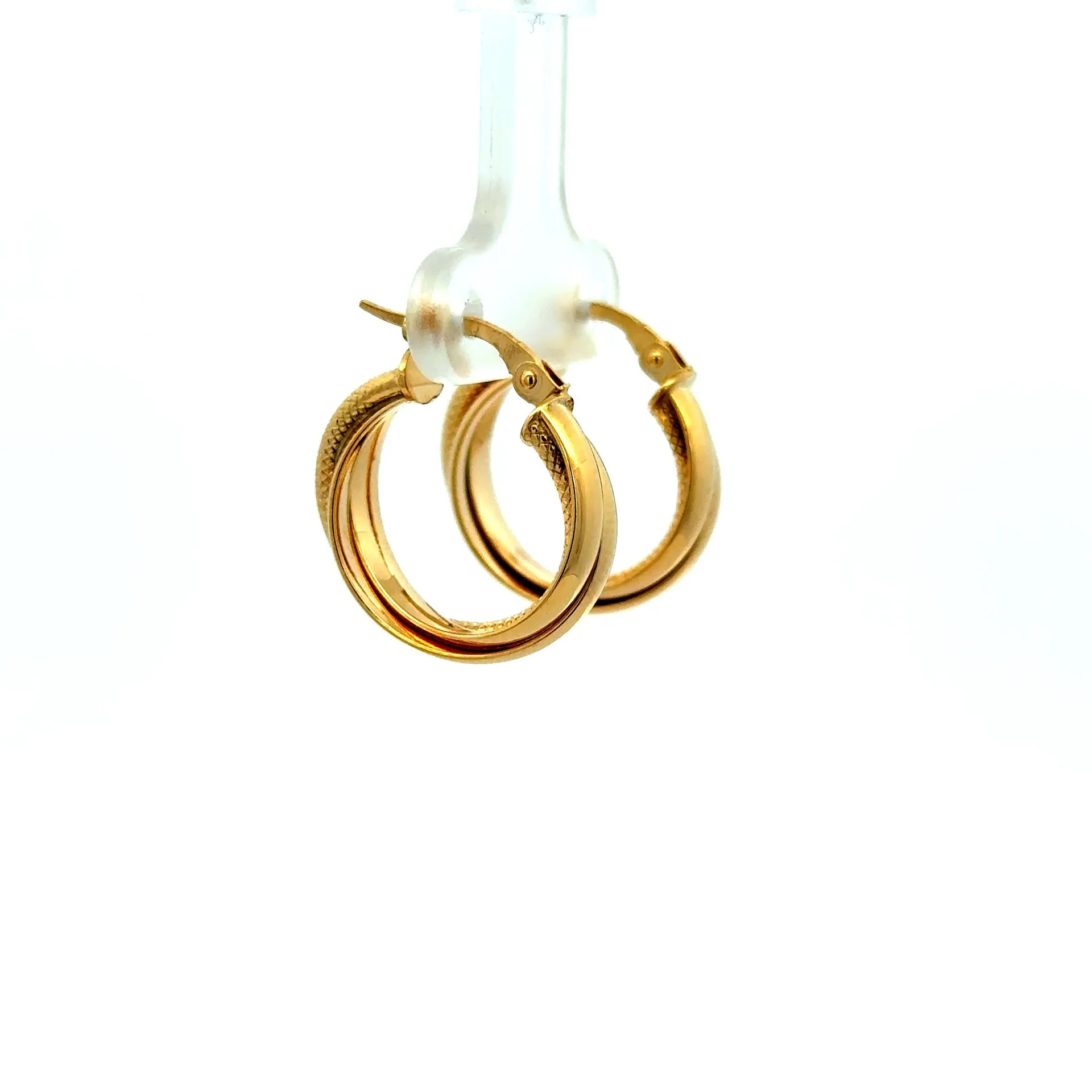 Earrings Twisted Textured Hoops 20 6mm 10K - Image 5