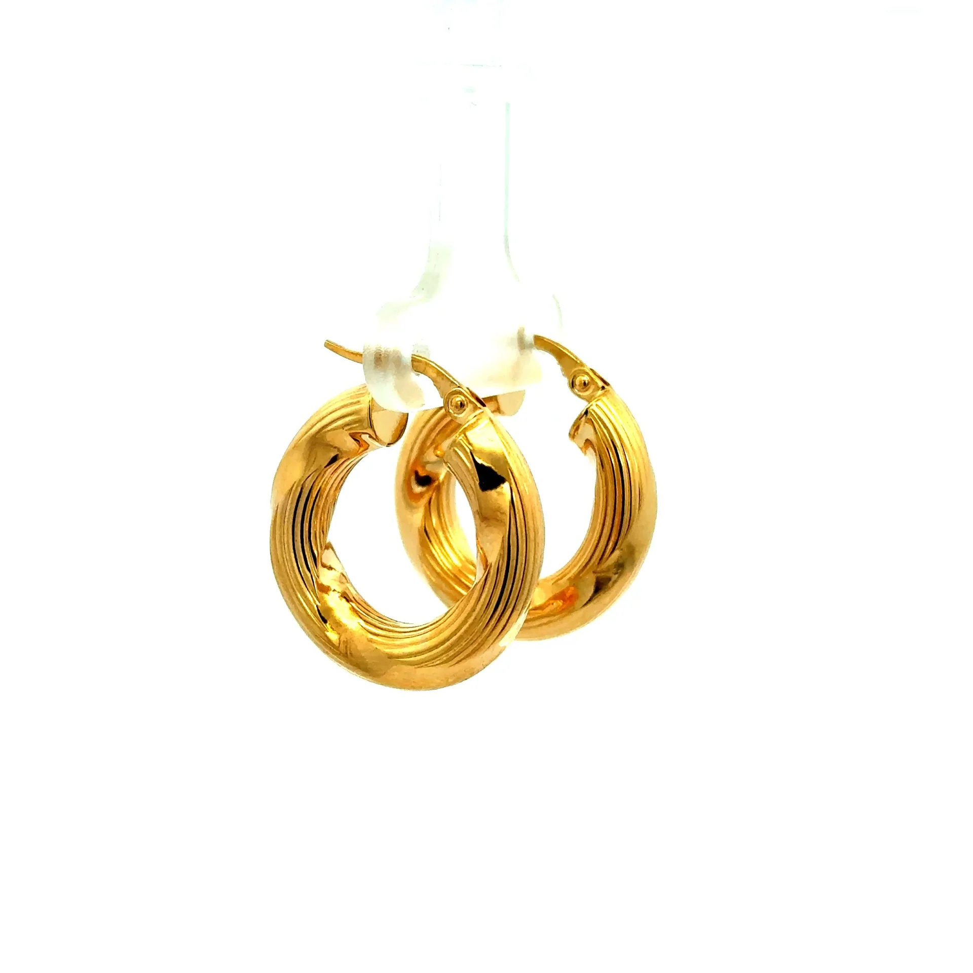 Earrings Twisted Textured Hoops 23.5 5mm 10K - Image 4