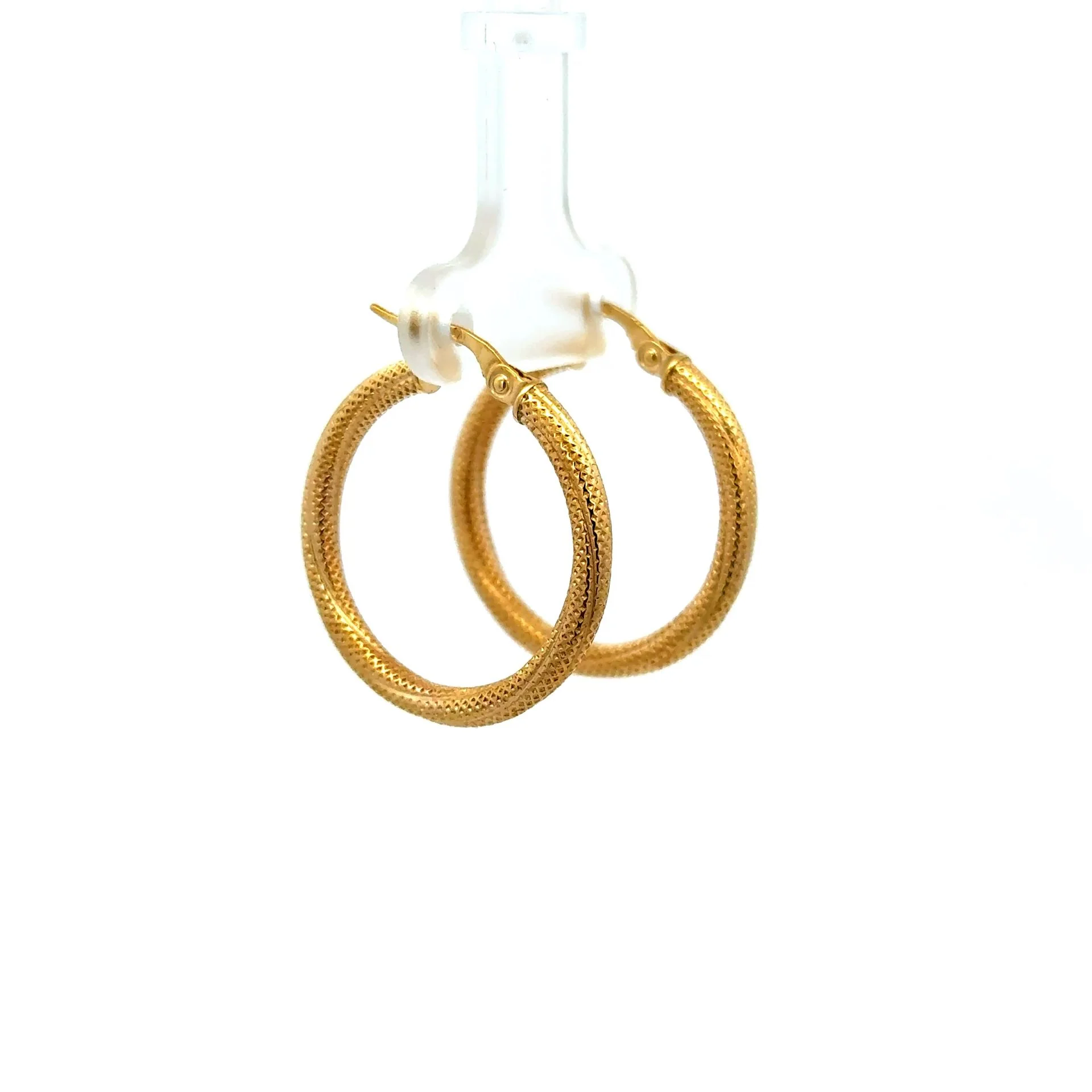 Earrings Twisted Textured Hoops 26.5 2.5mm 10K - Image 5