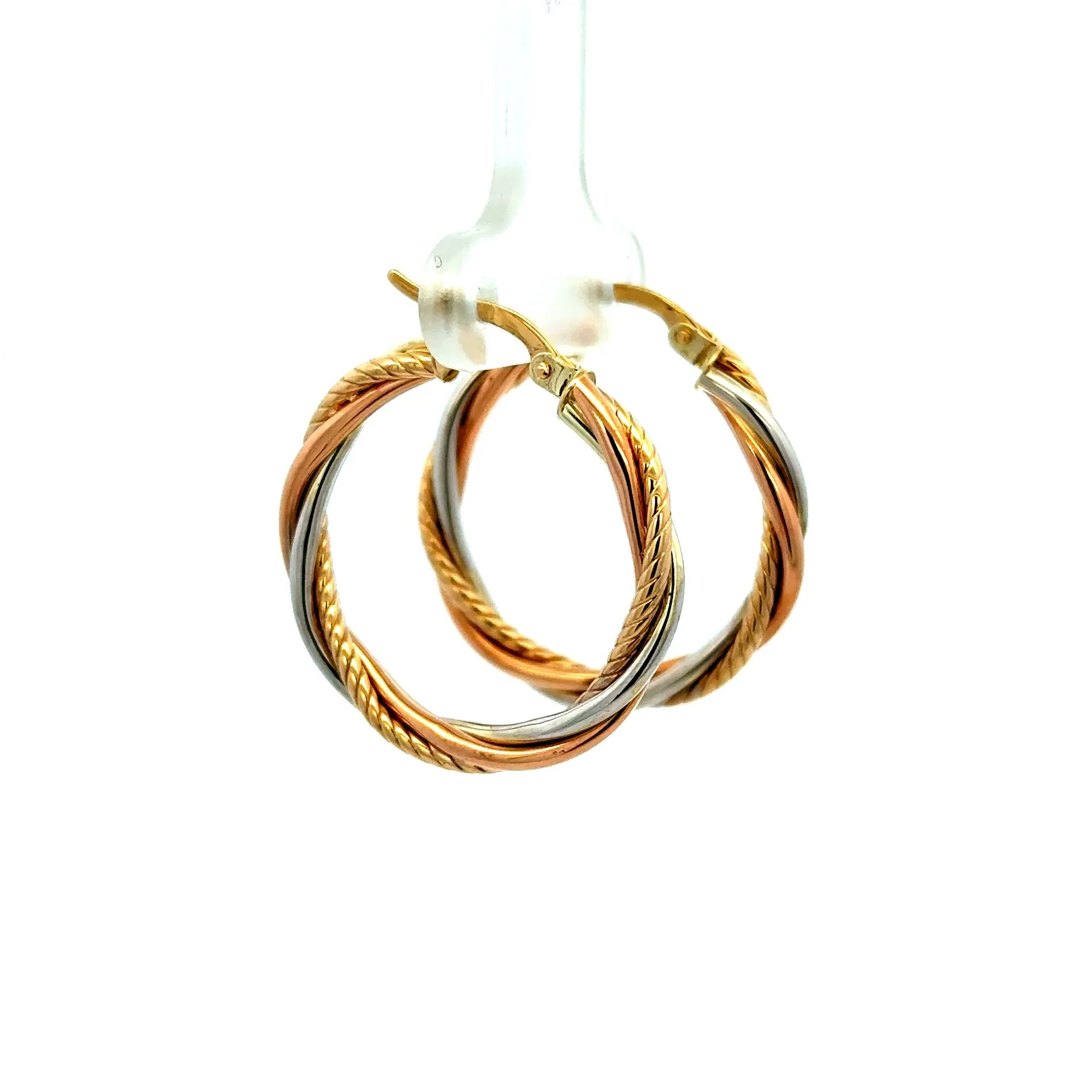 Earrings Twisted Textured Hoops 28 3.5mm 10K - Image 5