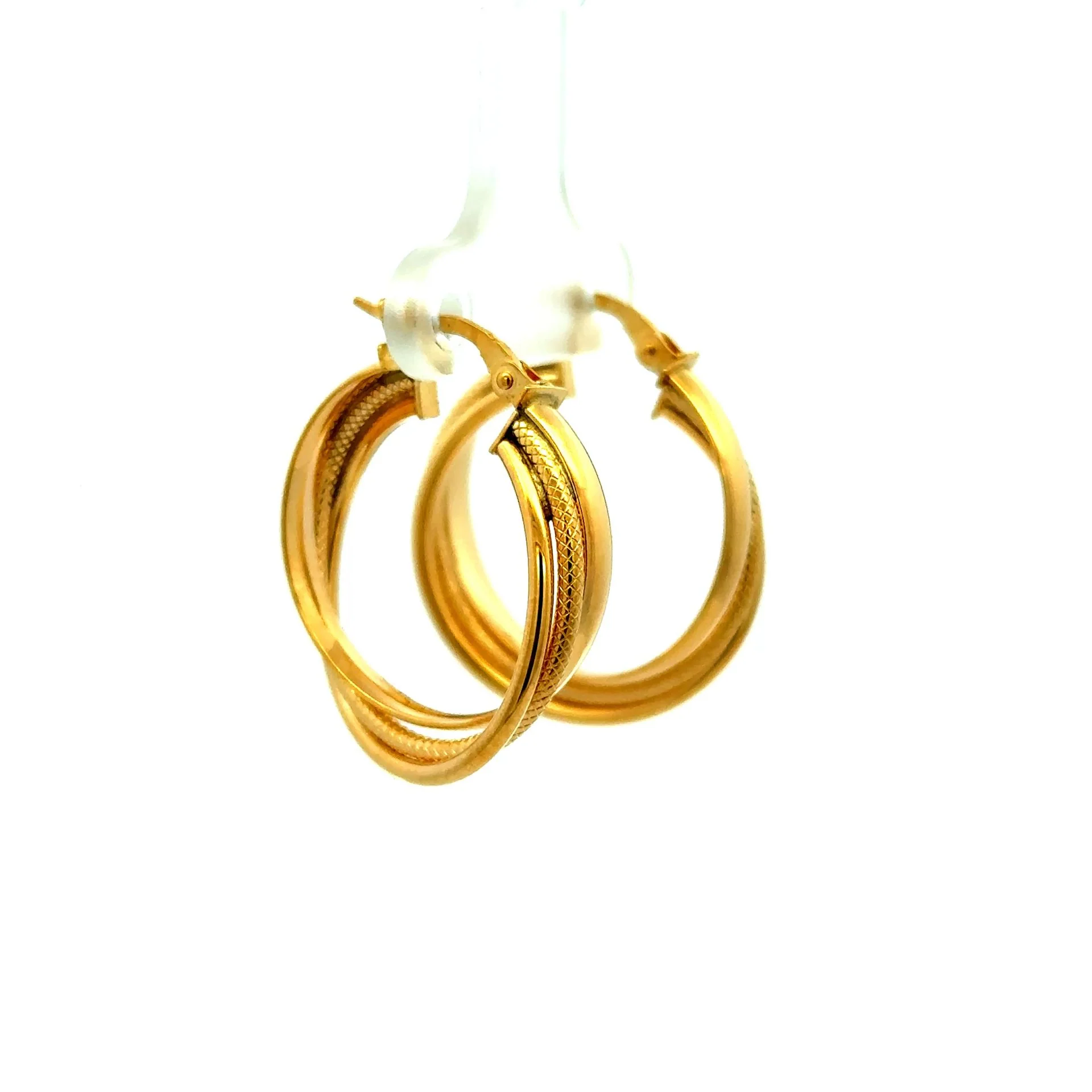 Earrings Twisted Textured Hoops 28 6mm 10K - Image 6