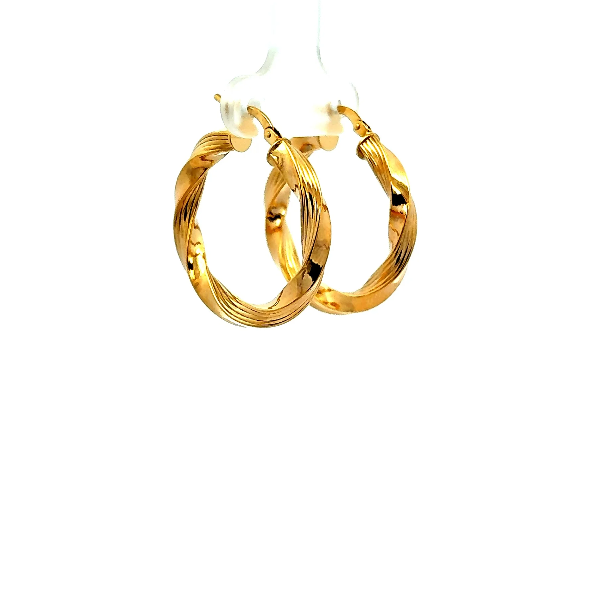 Earrings Twisted Textured Hoops 29 4mm 10K