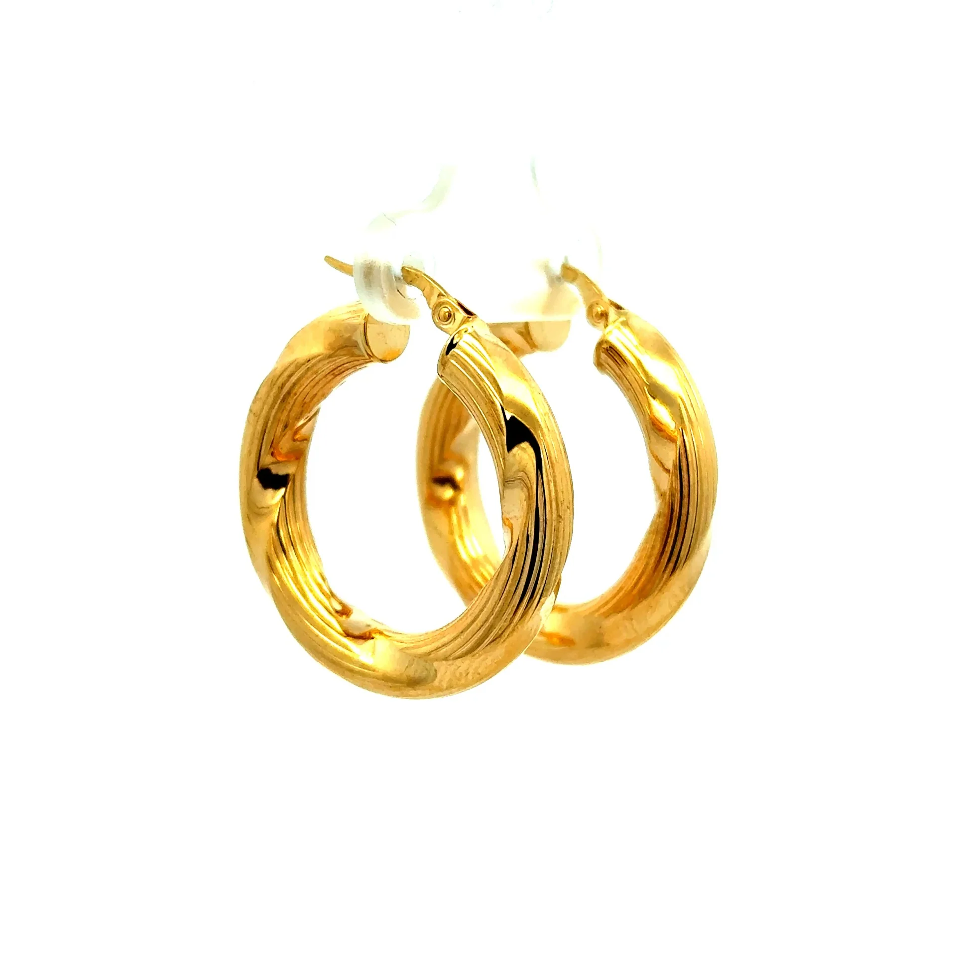 Earrings Twisted Textured Hoops 29.5 5mm 10K - Image 3