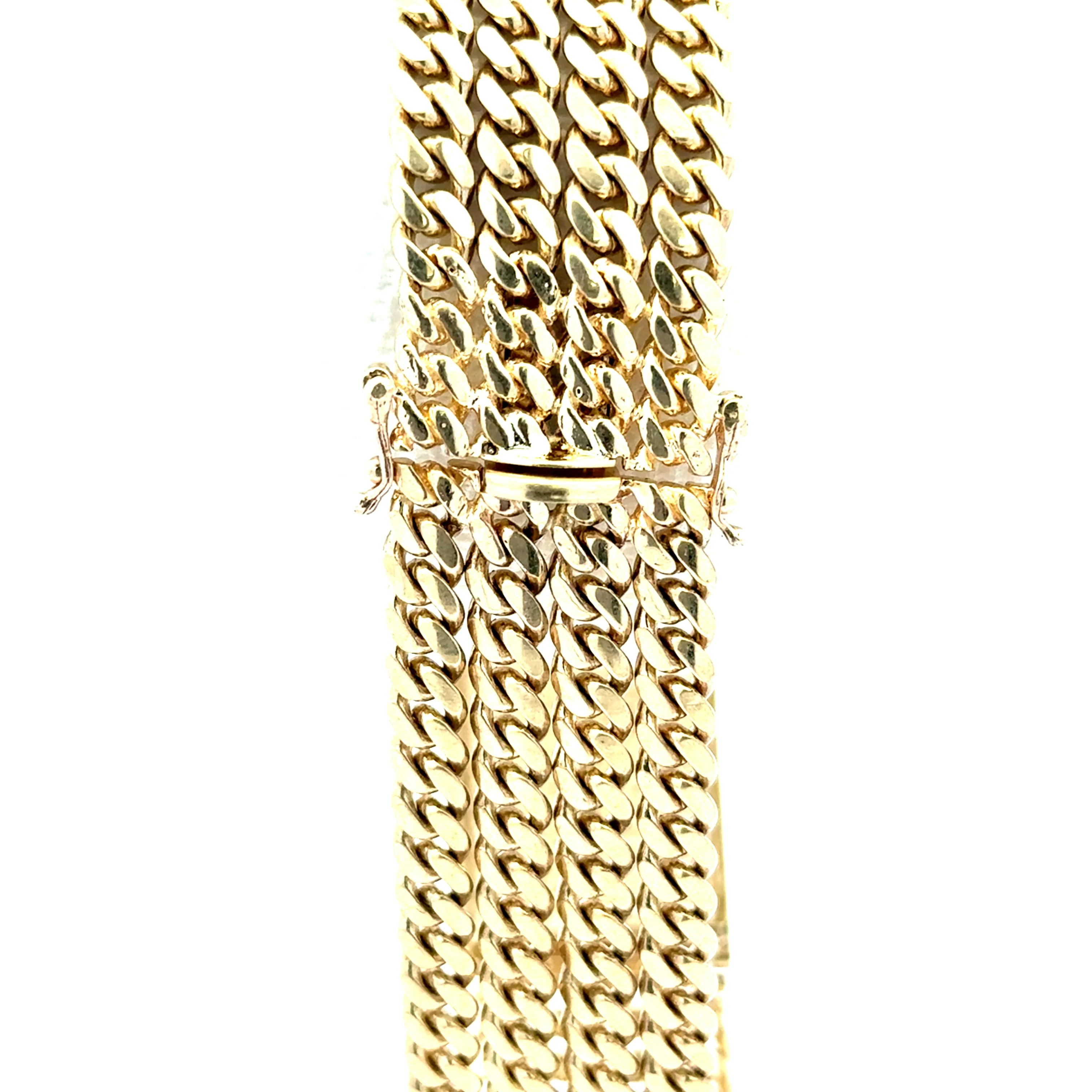 Elegant 10k 4-chain Cuban link Bracelet - Image 2
