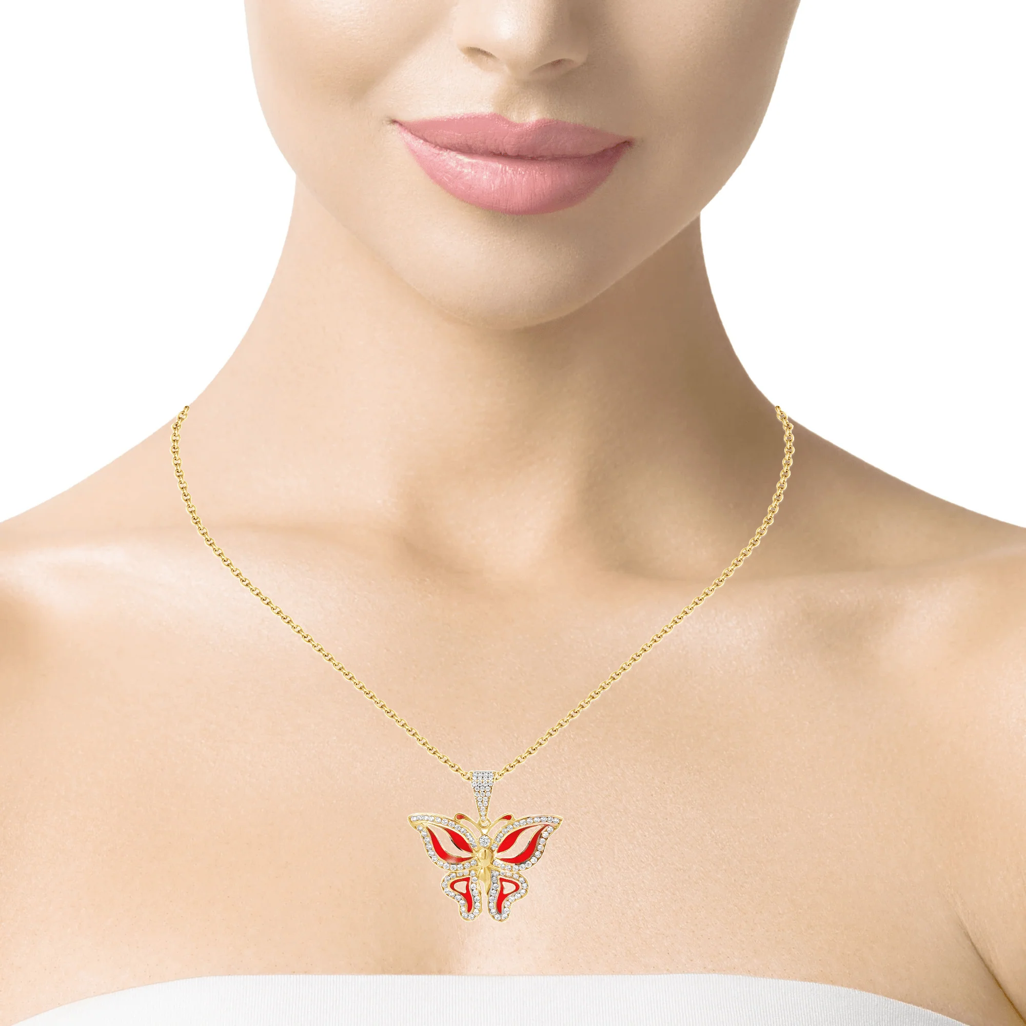 Elegant Butterfly Pendant 10k - Image 2