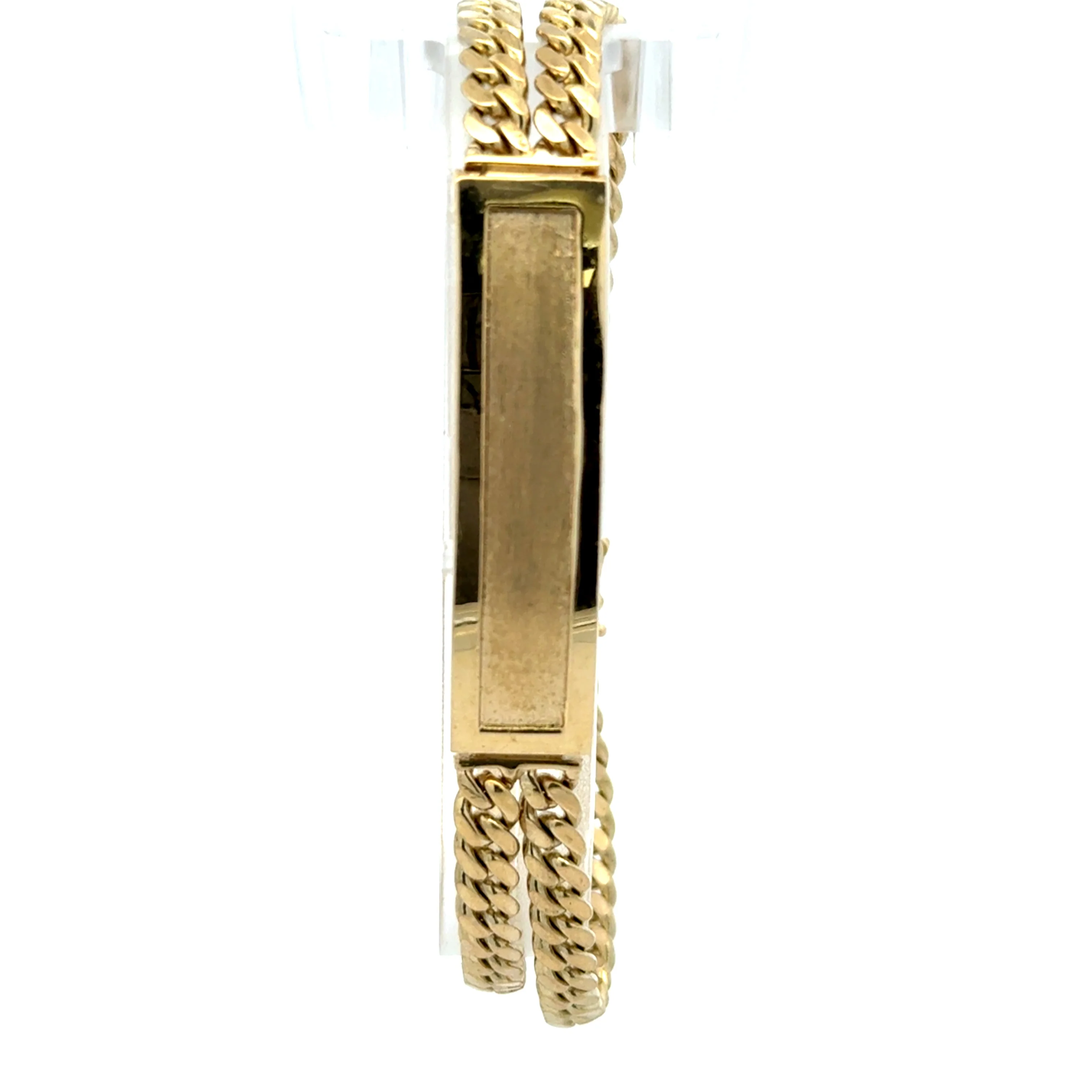 Elegant 10k 2-chain Cuban link Bracelet