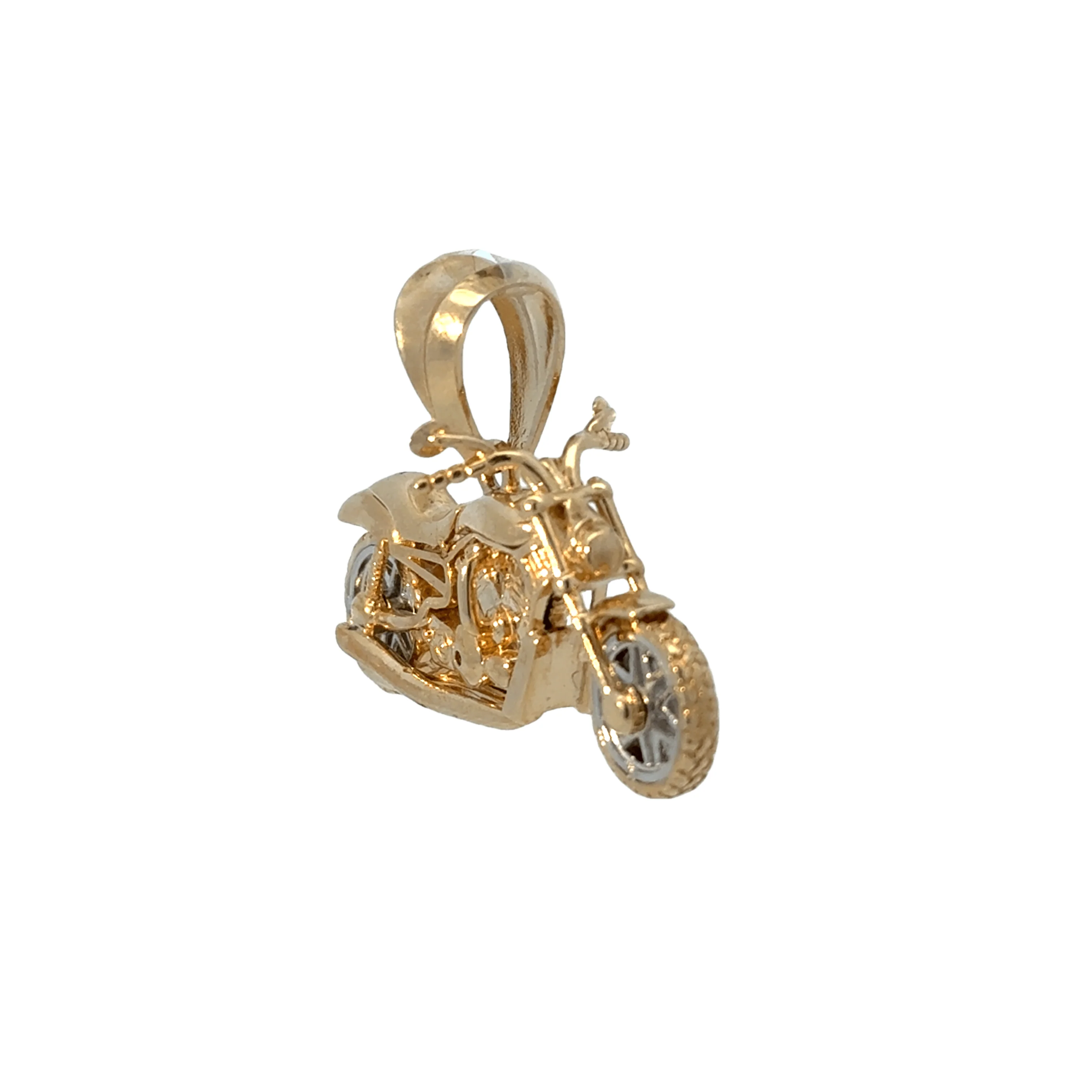 Gold Motorcycle Pendant 14k - Image 2
