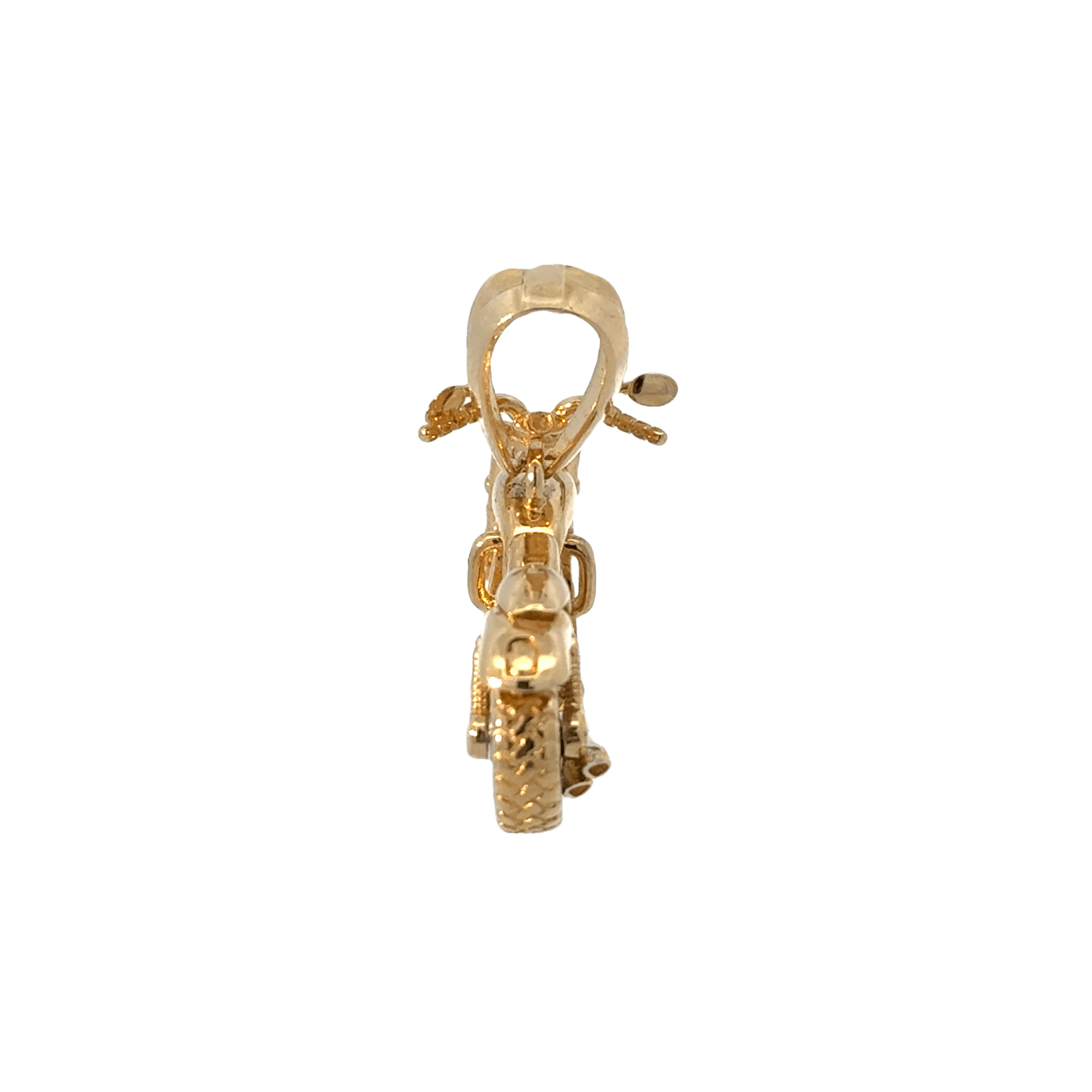 Gold Motorcycle Pendant 14k - Image 3