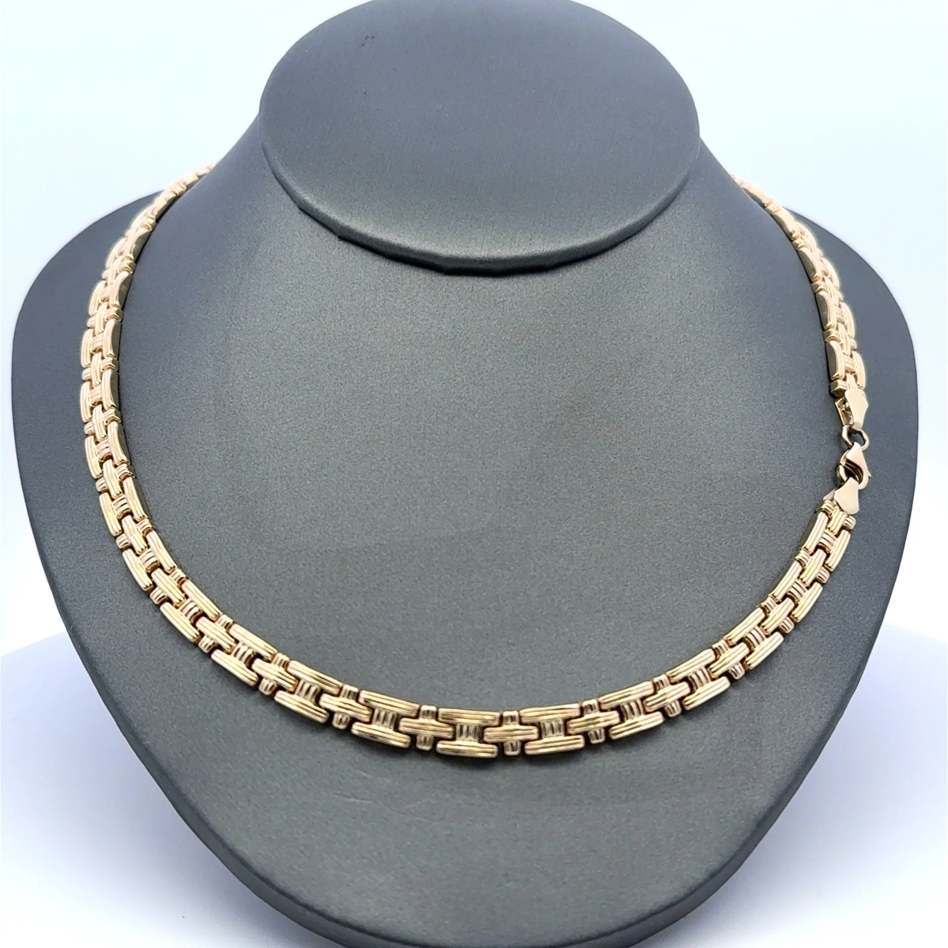 Necklaces Crossed Stampato 6mm 17" 10K