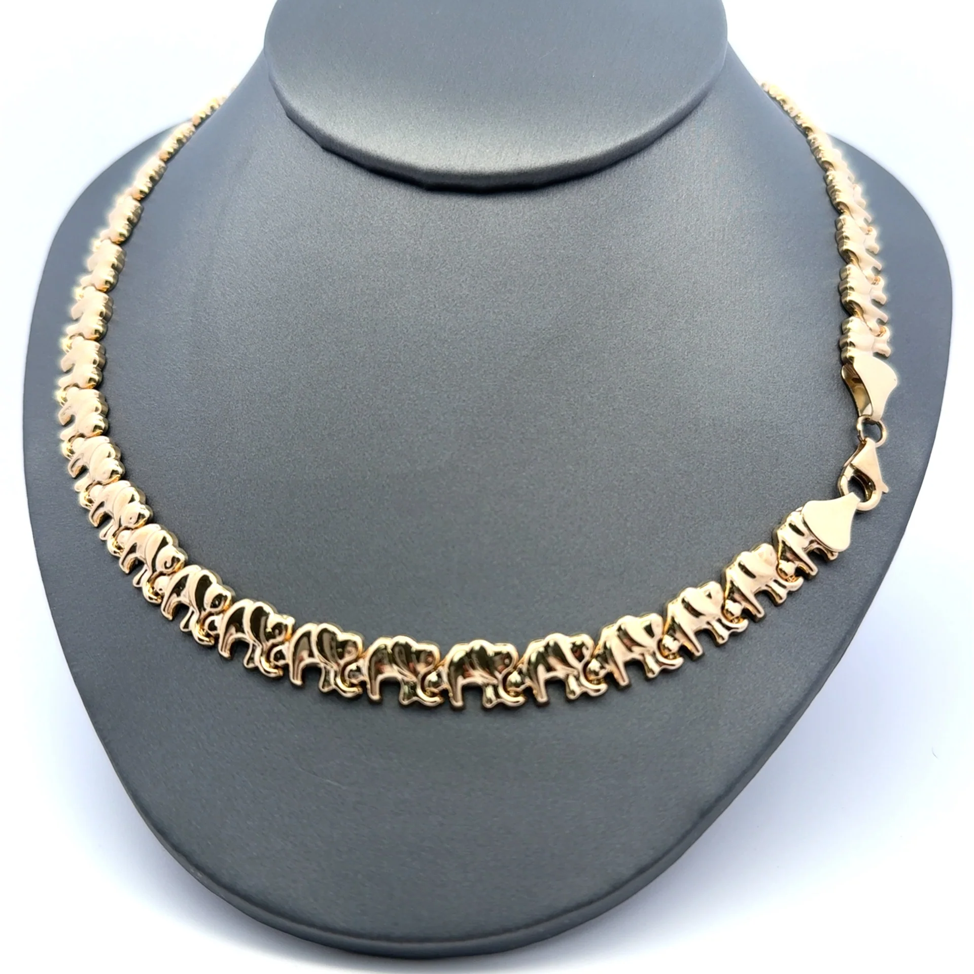Necklaces Elephant Link with Lobster Lock 8.5mm 17.5" 14K - Image 5