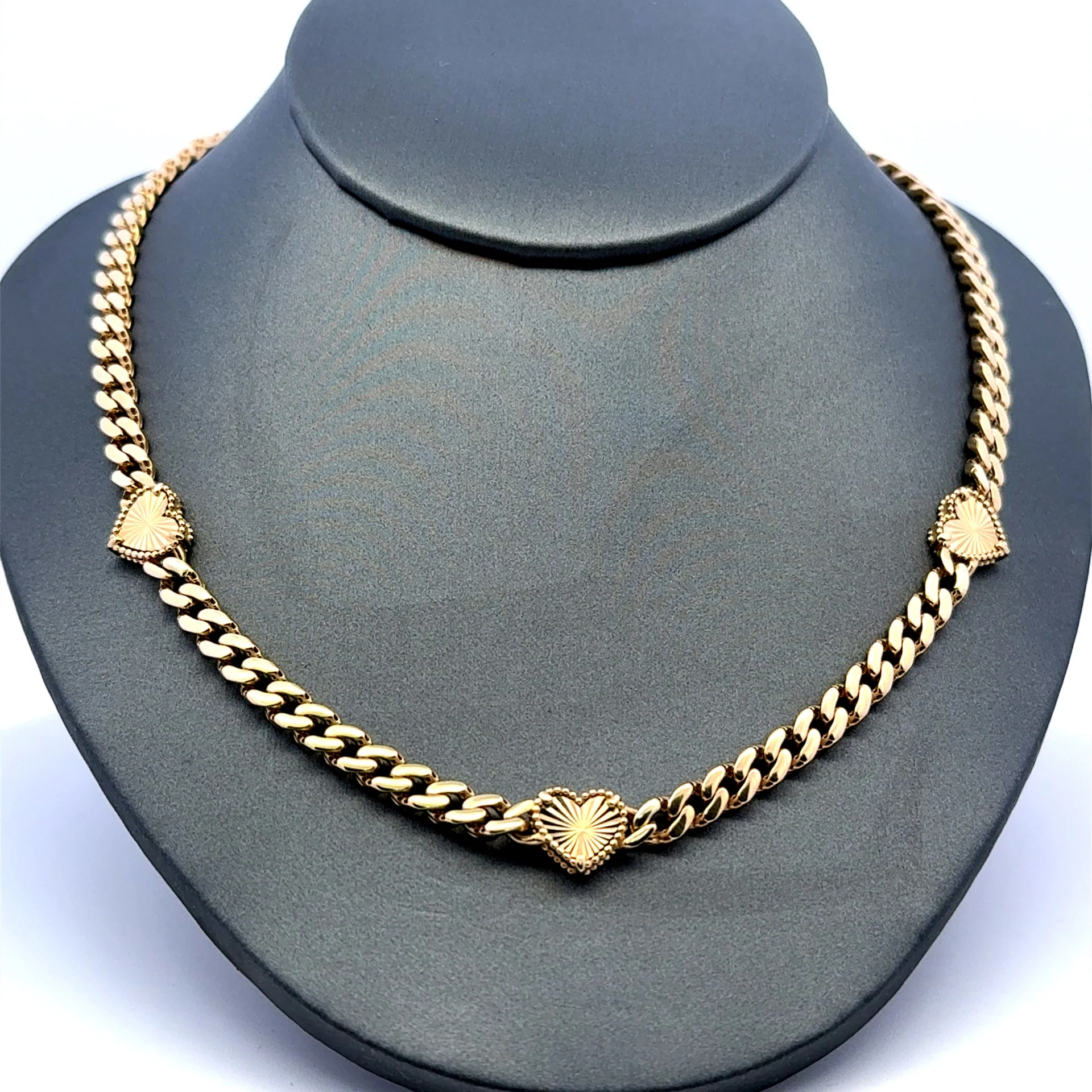 Necklaces Monaco with Hearts 5mm 18" 14K