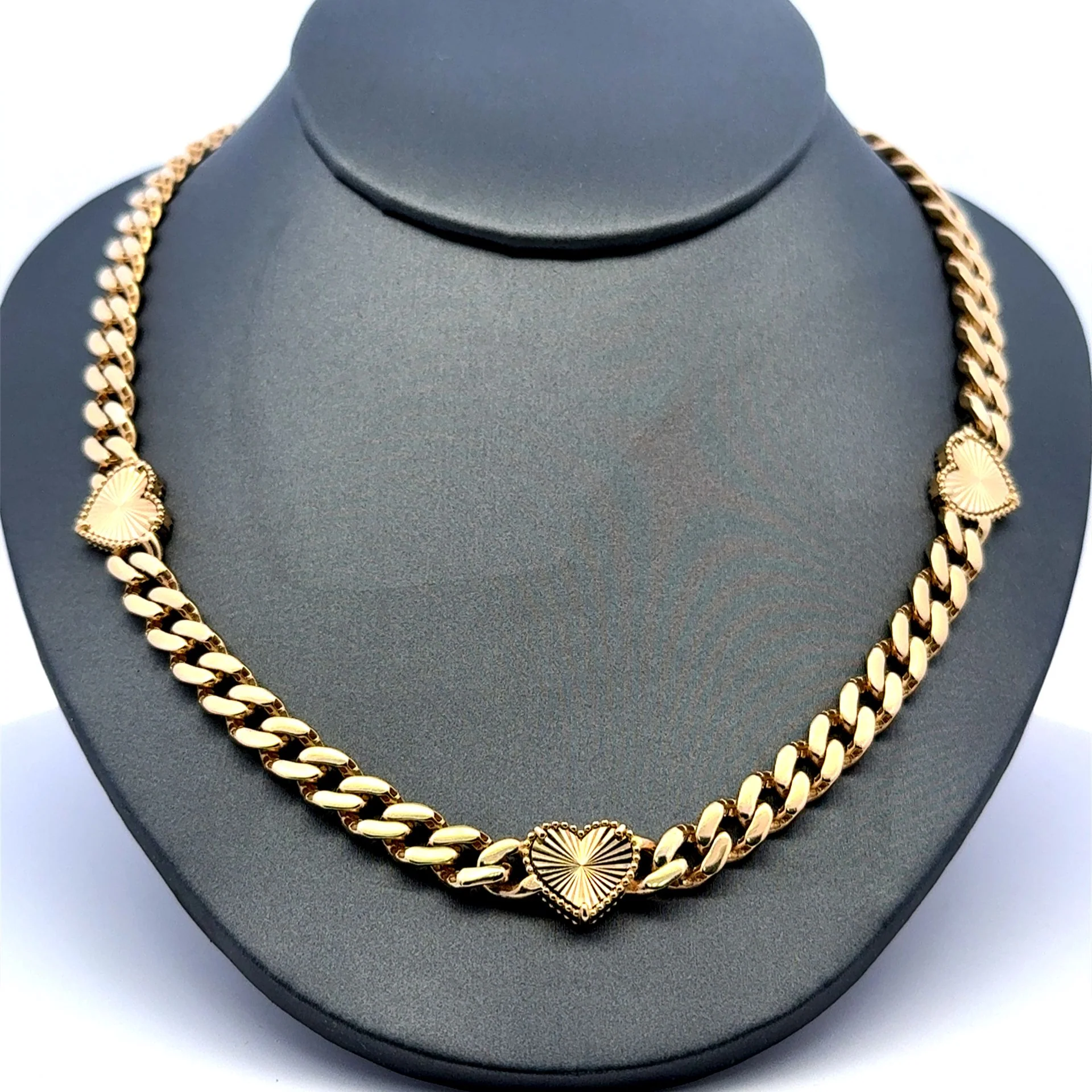 Necklaces Monaco with Hearts 7mm 18" 14K - Image 5