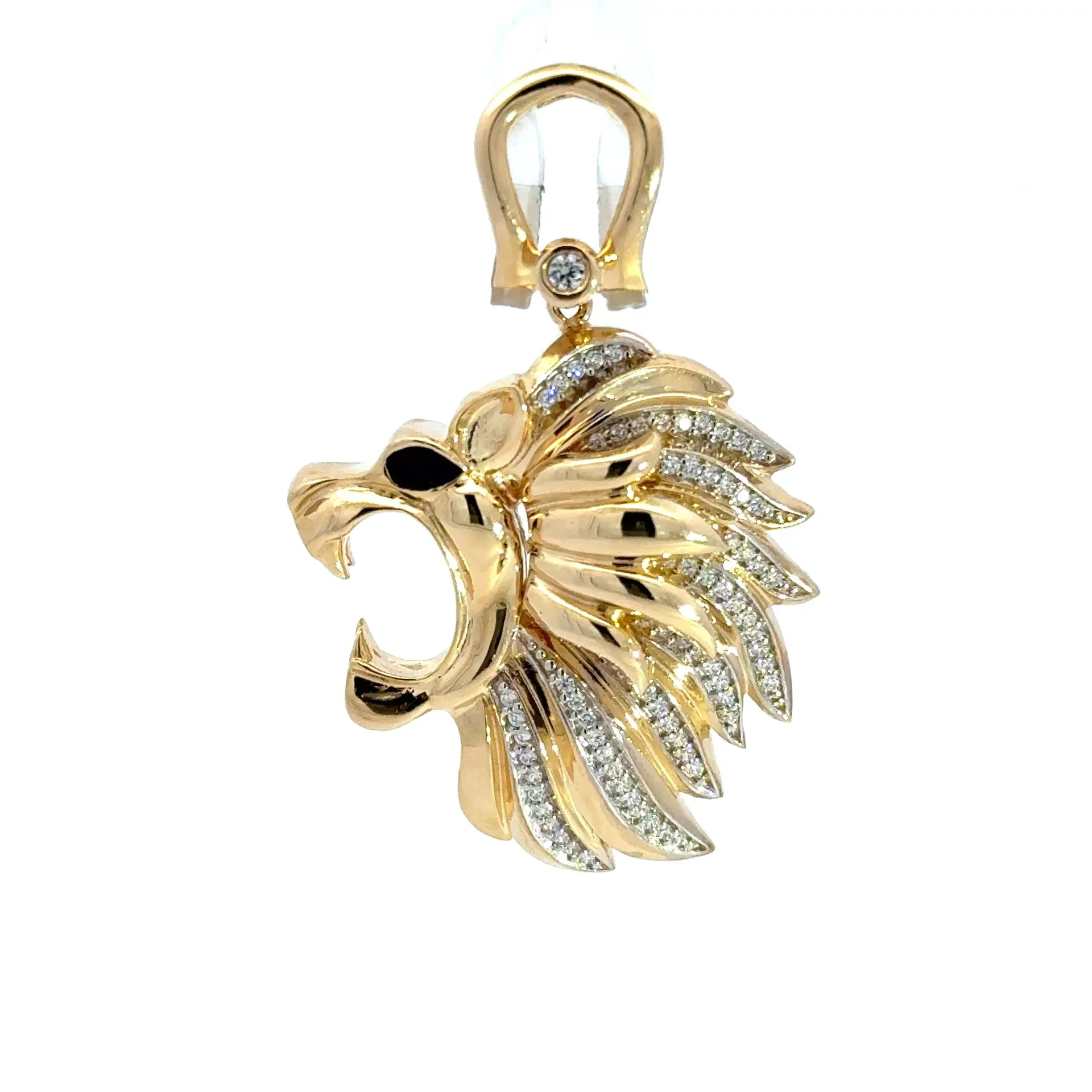 Pendant Black-Eyed Roaring Lion Head & CZ 45.5 10K - Image 7