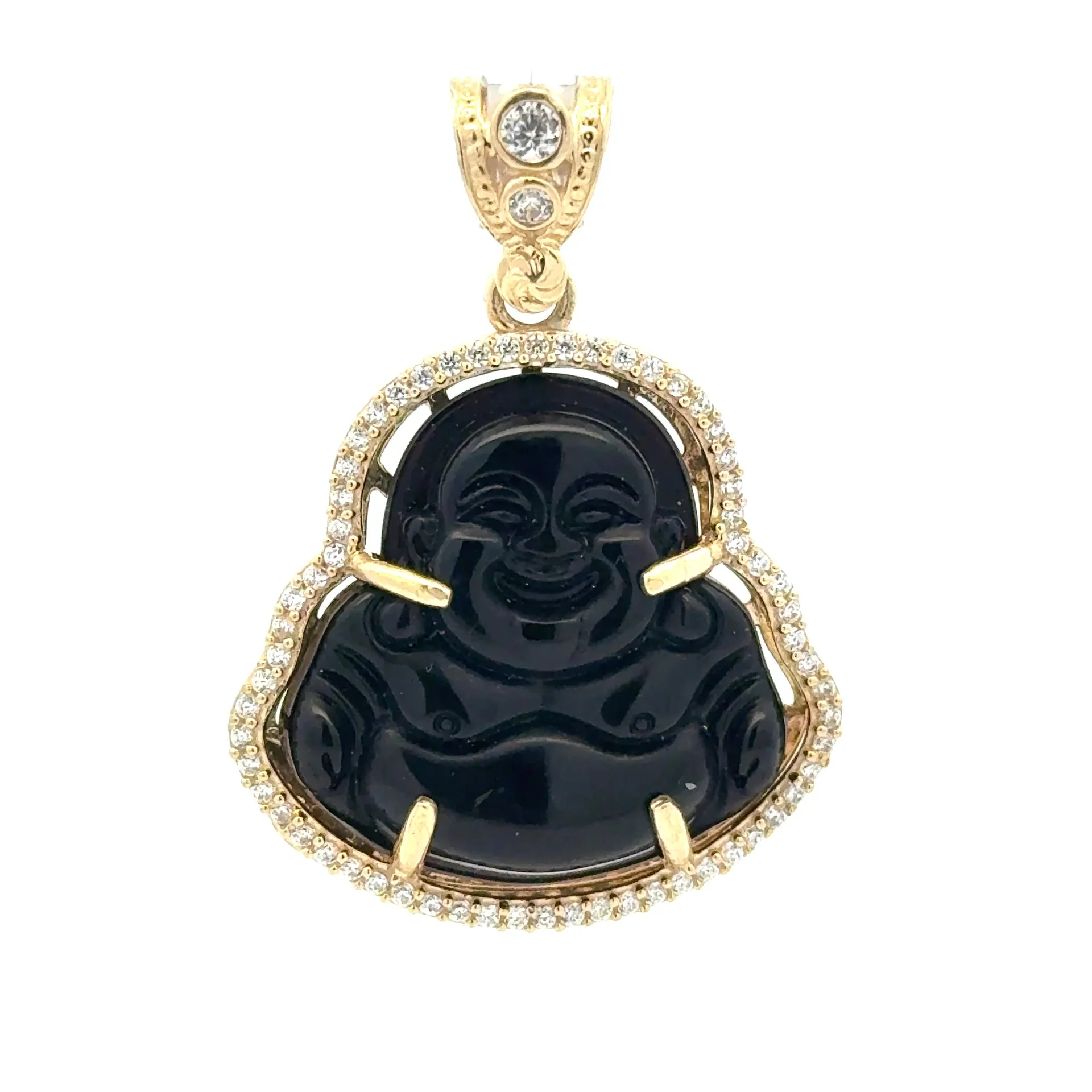 Pendant CZ Halo Seated Blue Buddha 51 10K - Image 2