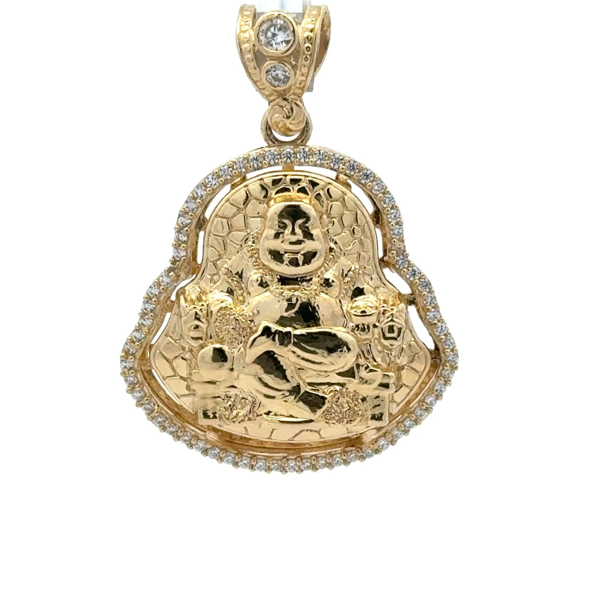 Pendant CZ Halo Seated Buddha 40.5 10K - Image 3