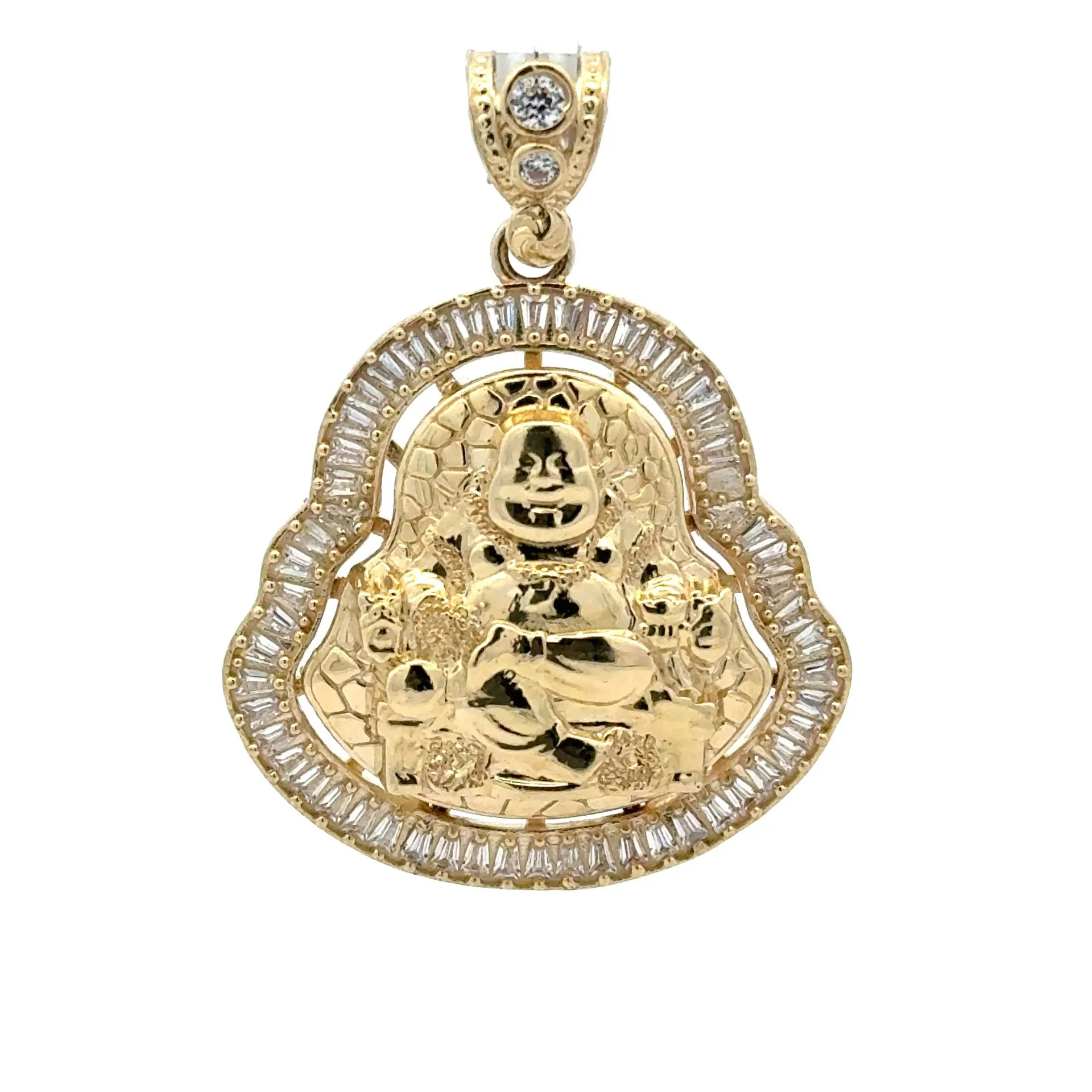 Pendant CZ Halo Seated Buddha 43.5 10K - Image 3