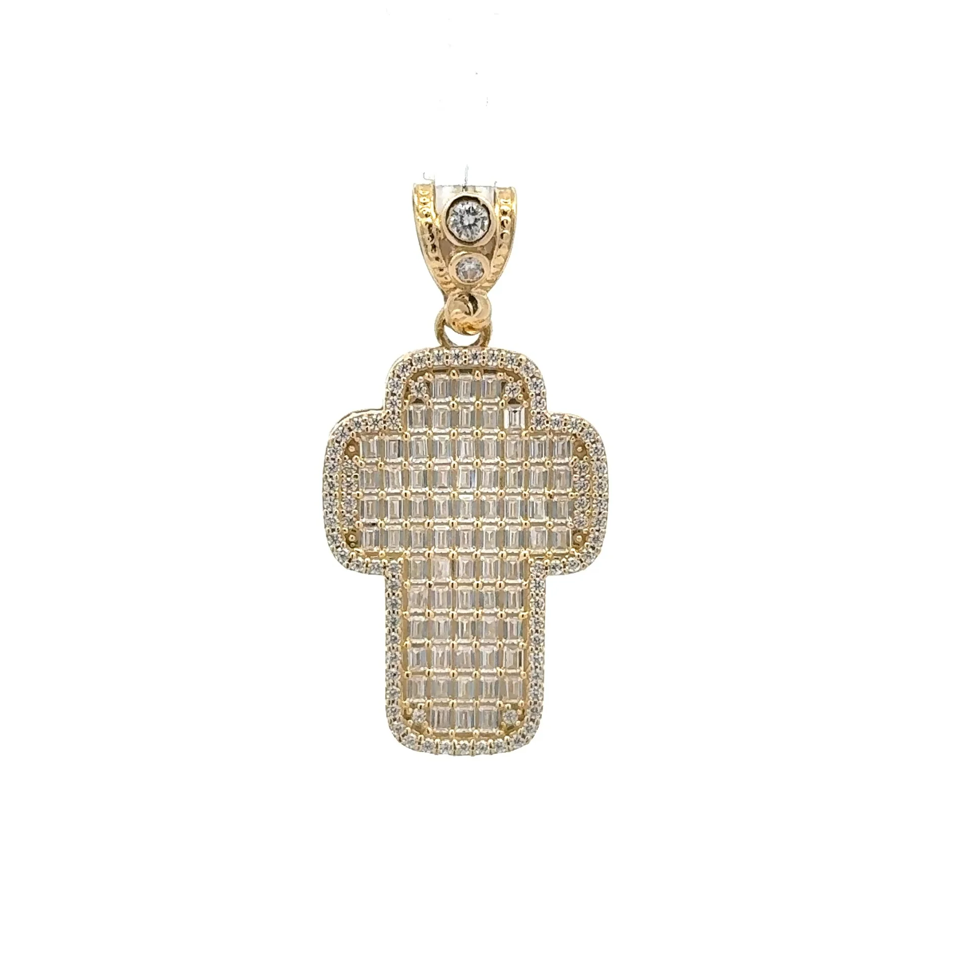 Pendant CZ-Iced Big Blue Cross 41.5 10K - Image 2