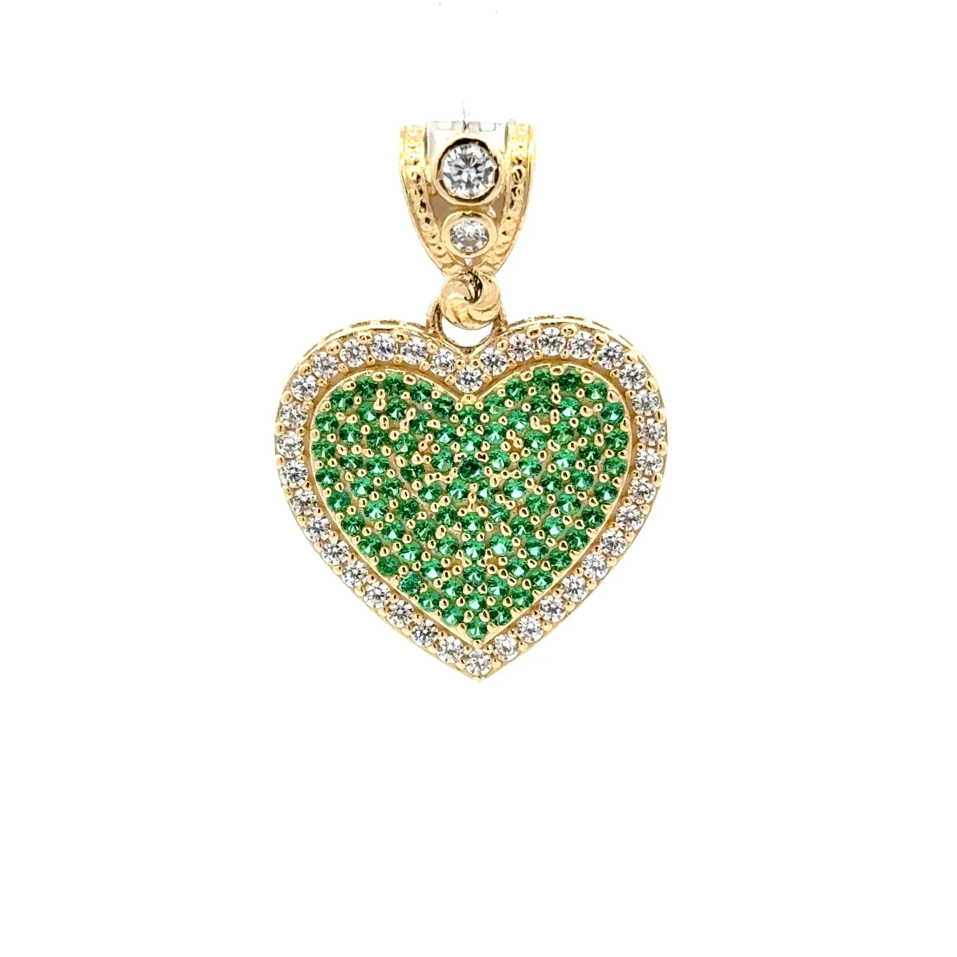 Pendant CZ-Iced Big Heart Motif 31 10K - Image 2