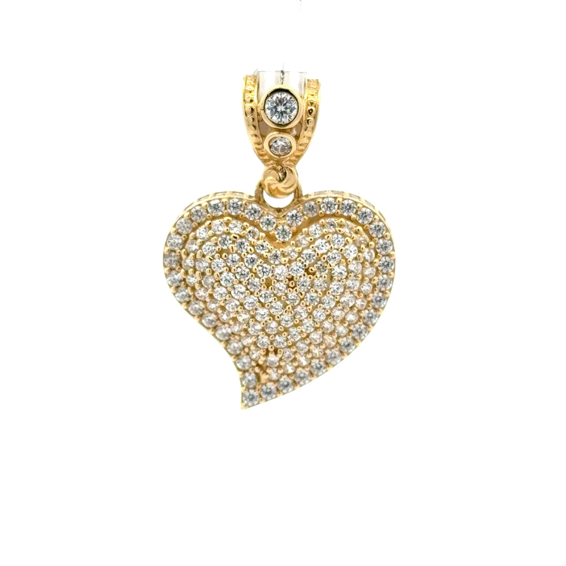 Pendant CZ-Iced Big Heart Motif 31 10K - Image 3