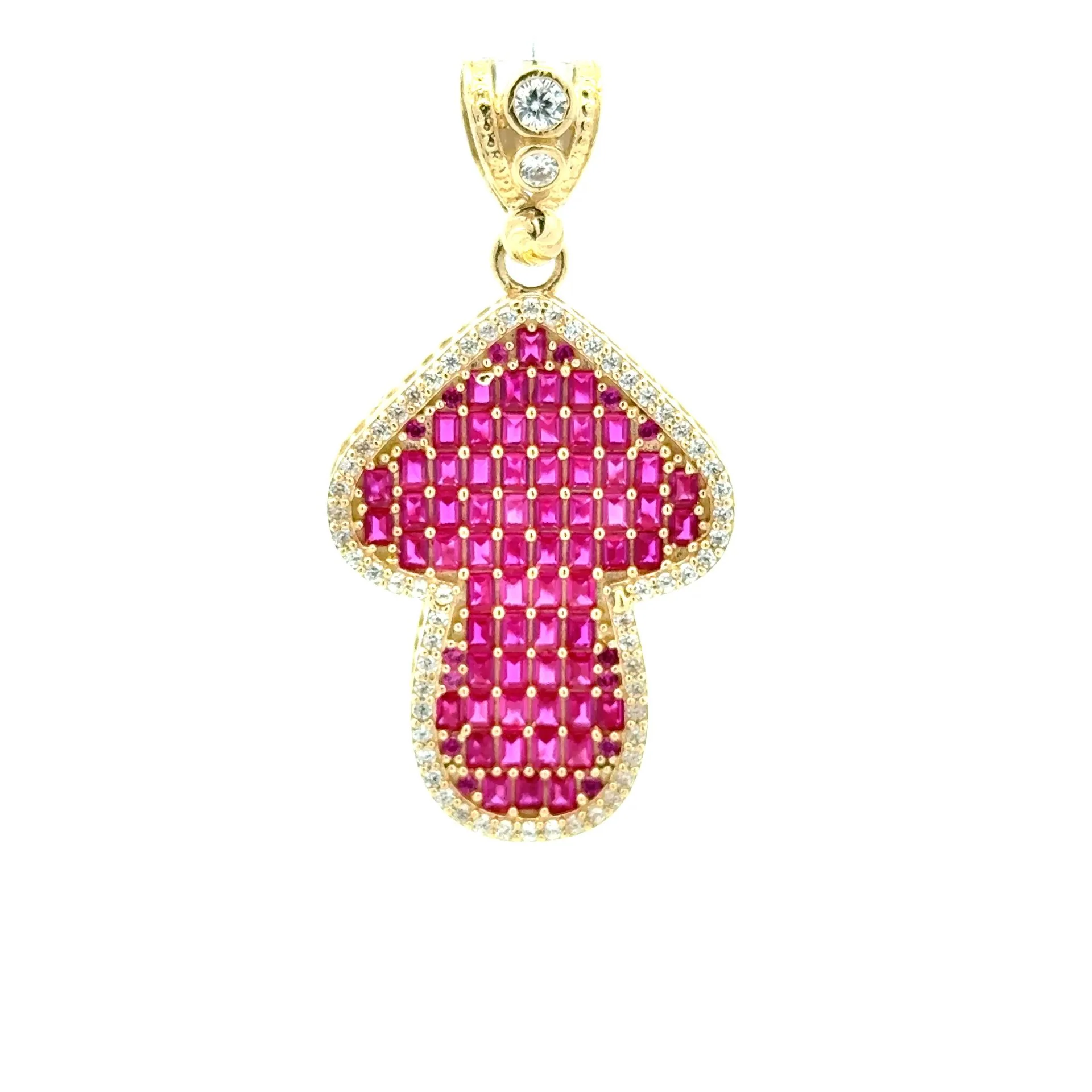 Pendant CZ-Iced Big Pink Flex Arrow 42 10K - Image 3
