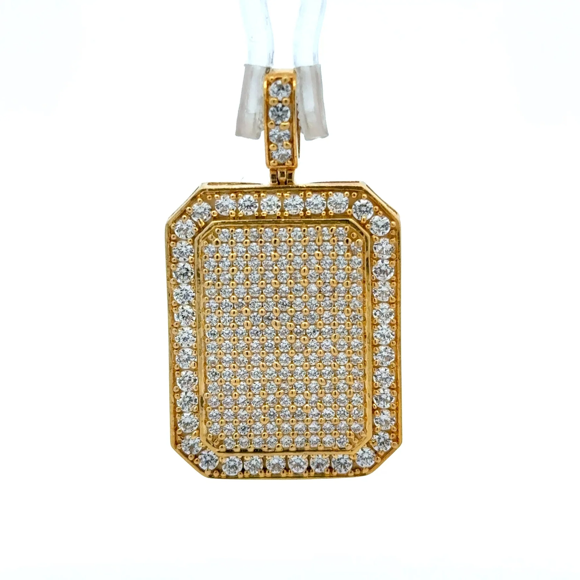 Pendant CZ-Iced Dog Tag 37.5 10K - Image 2