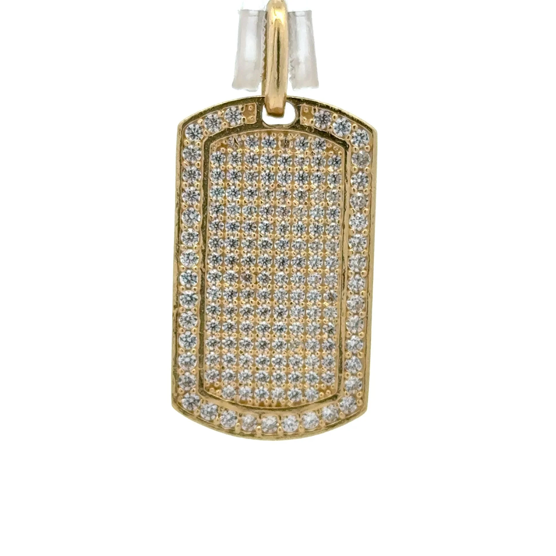 Pendant CZ-Iced Dog Tag 37.5 10K - Image 3