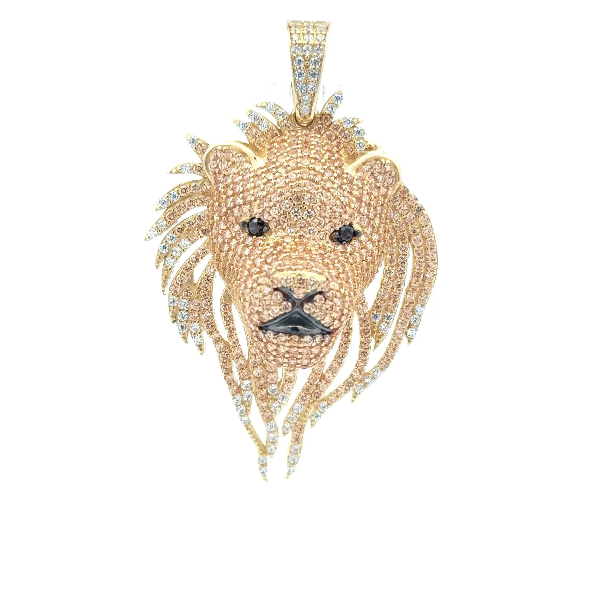 Pendant CZ-Iced Lion Head 50 10K - Image 5