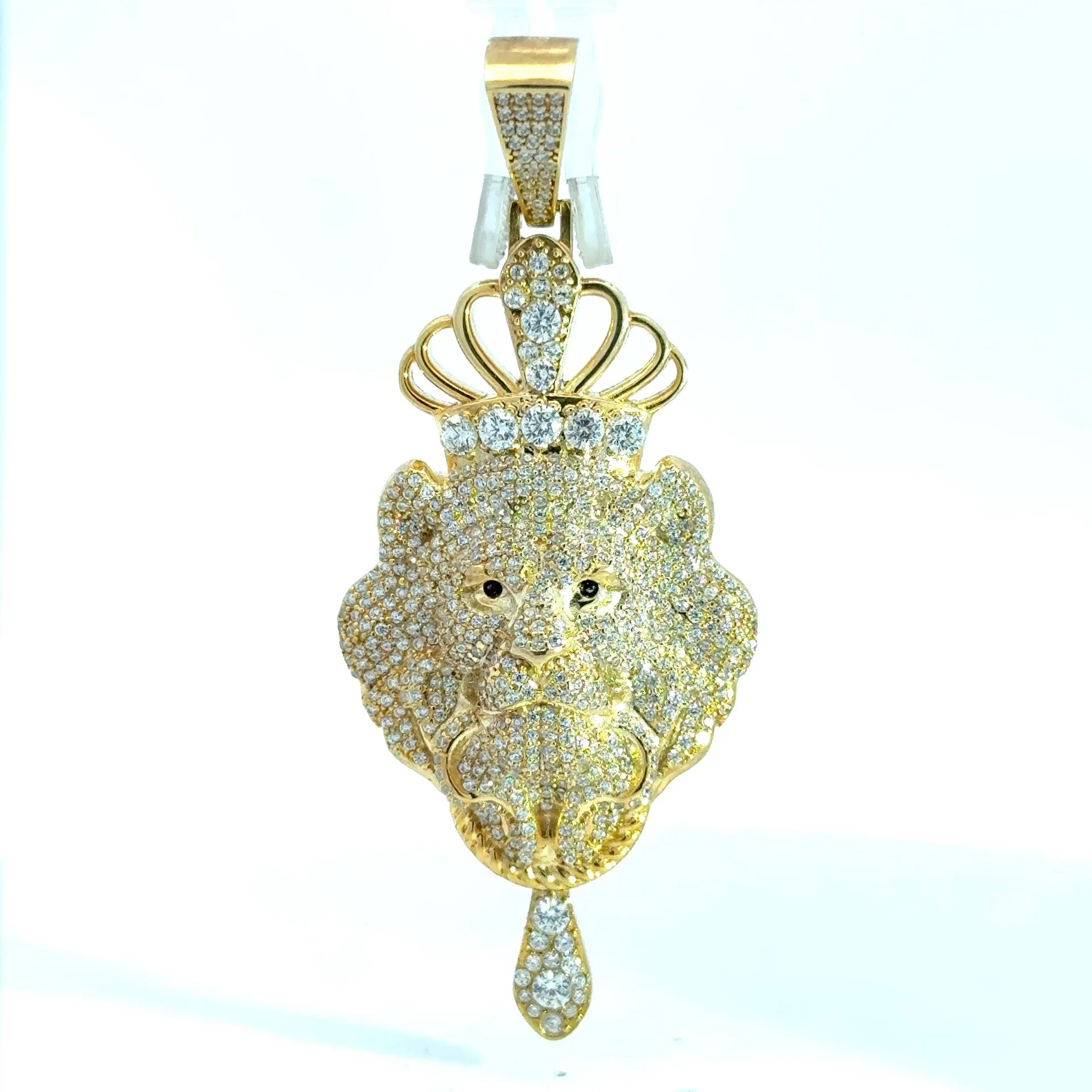 Pendant CZ-Iced Lion Head with Crown 77.5 10K - Image 3