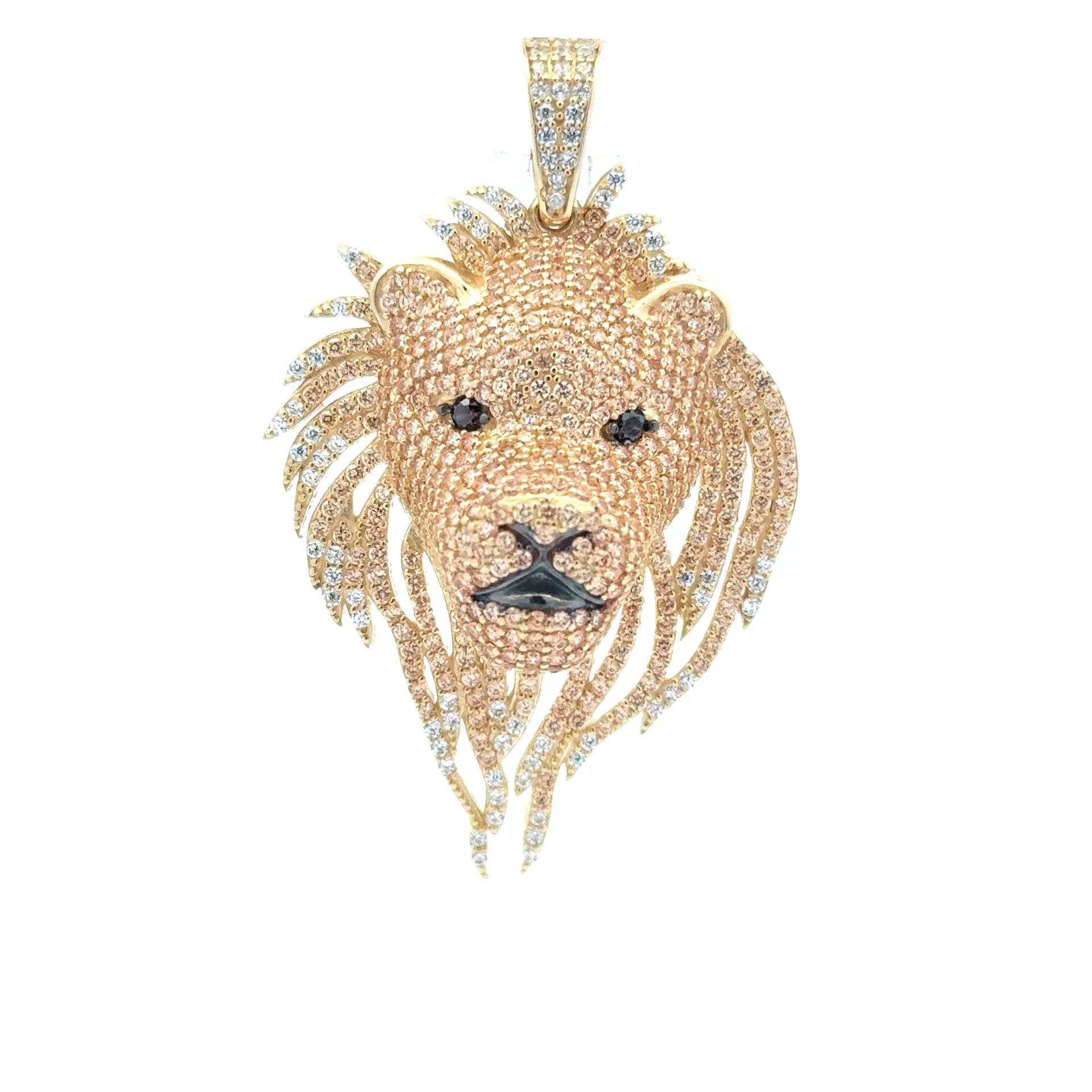 Pendant CZ-Iced Lion Head with Crown 77.5 10K - Image 2
