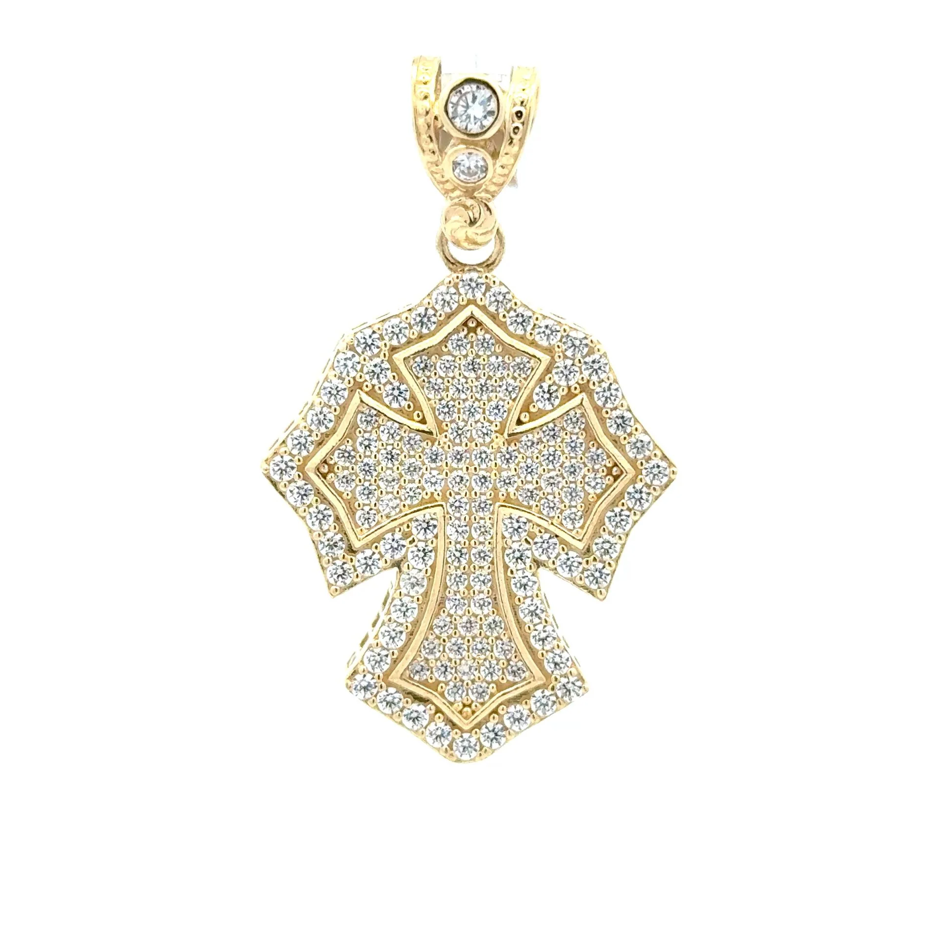 Pendant CZ-Iced Pattee Cross 42 10K - Image 3