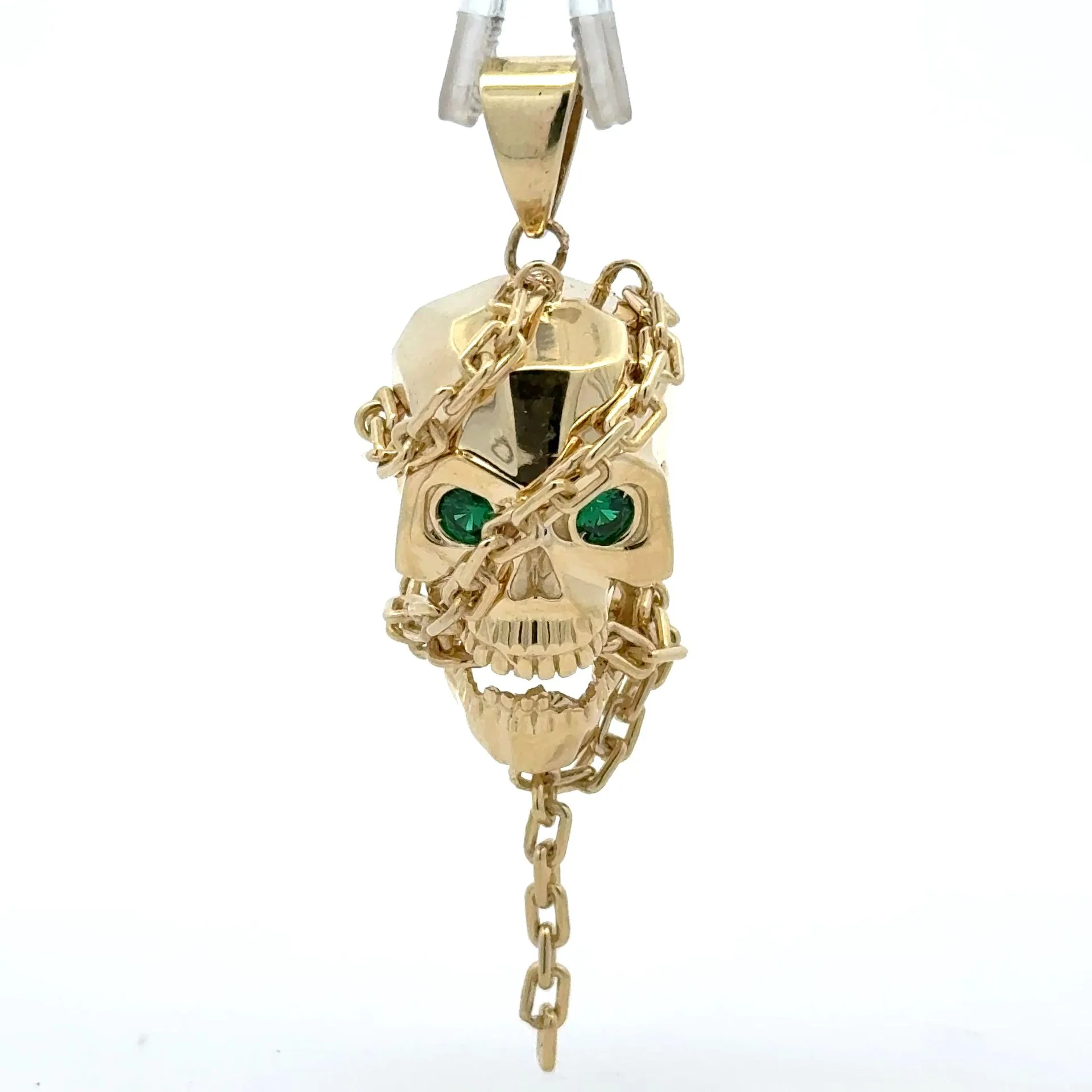 Pendant Green-Eyed Chained Skull 46 10K - Image 5