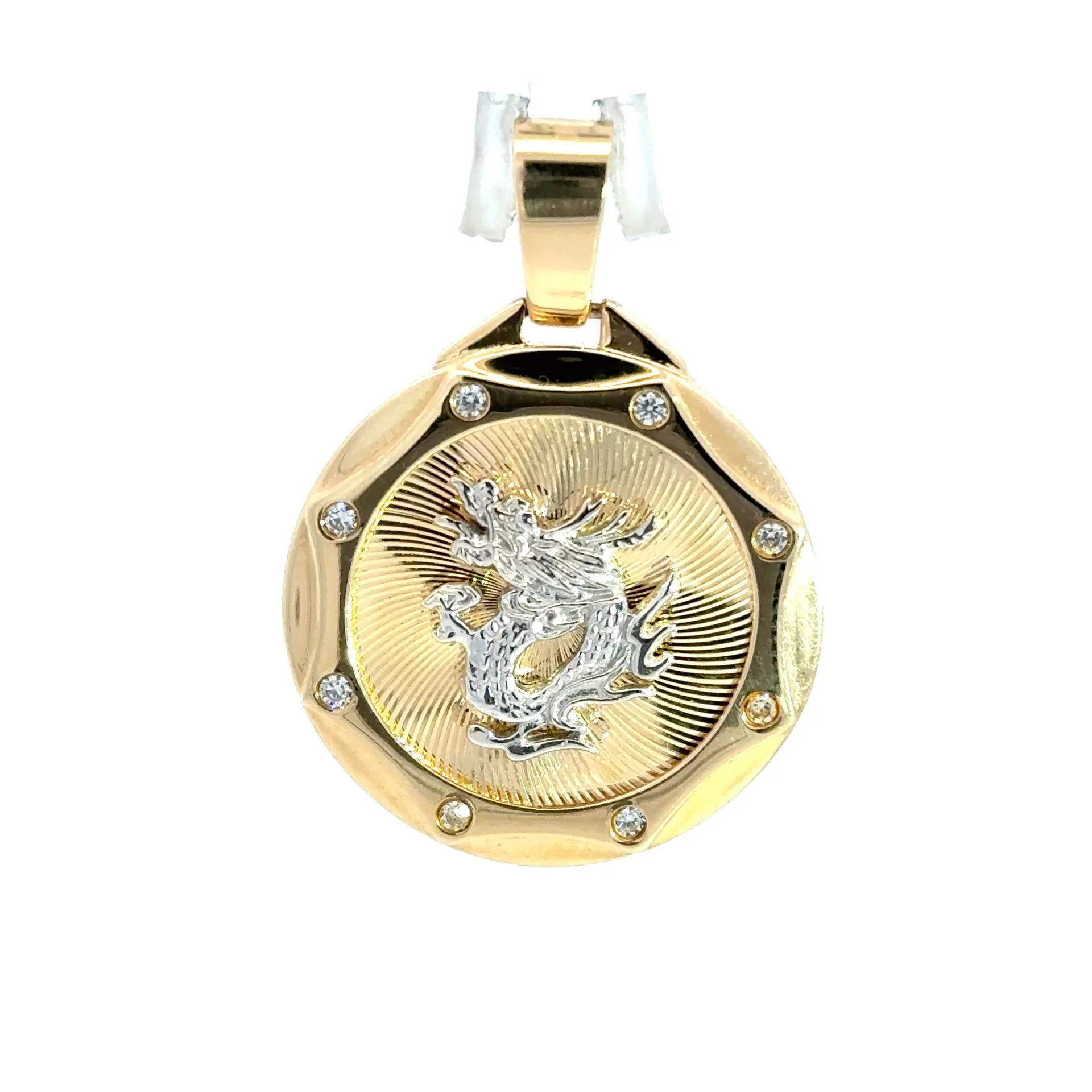 Pendant Mythical Shadow in Fine Textured Shield with CZ 64.5 10K - Image 5