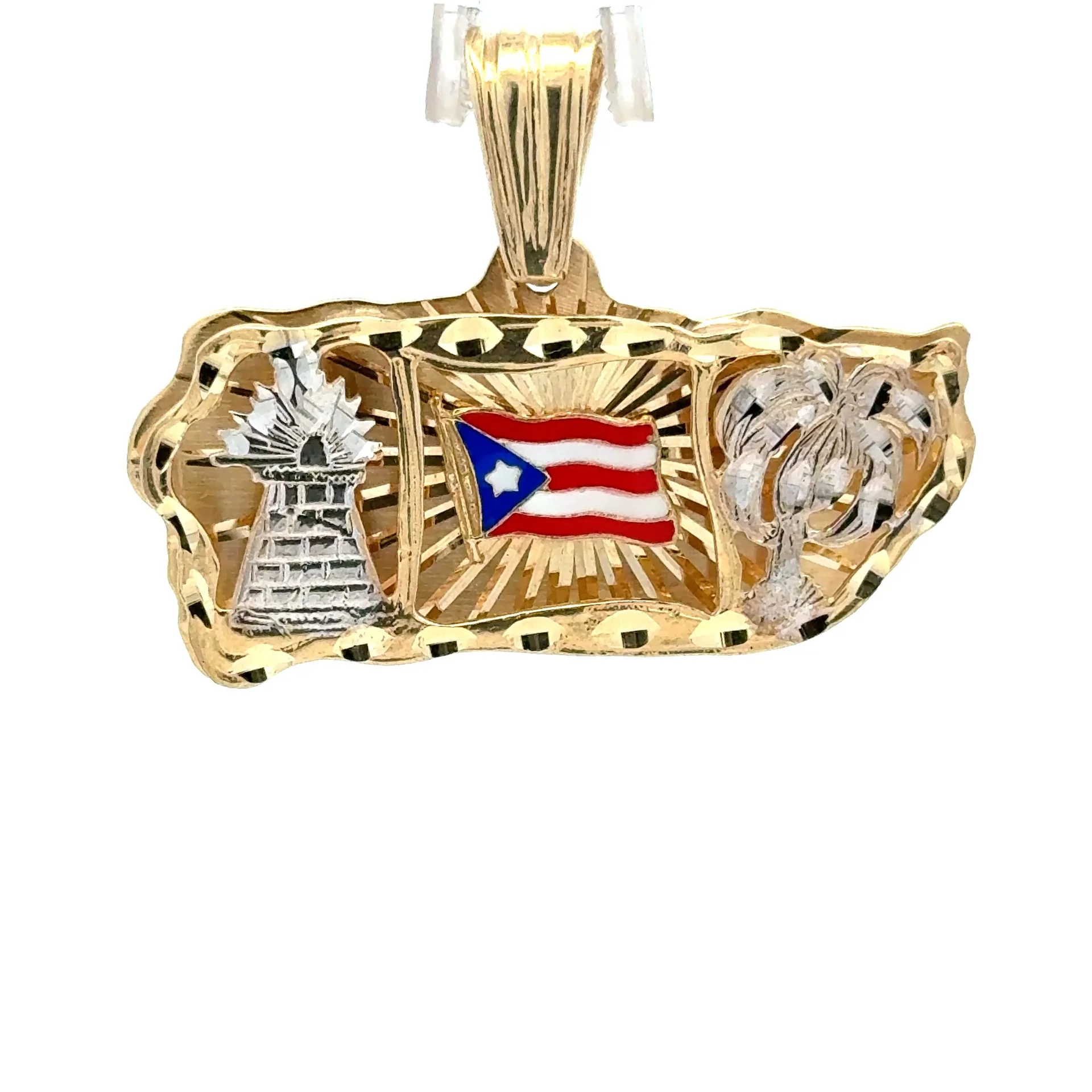 Pendant Puerto Rican Flag 39 10K