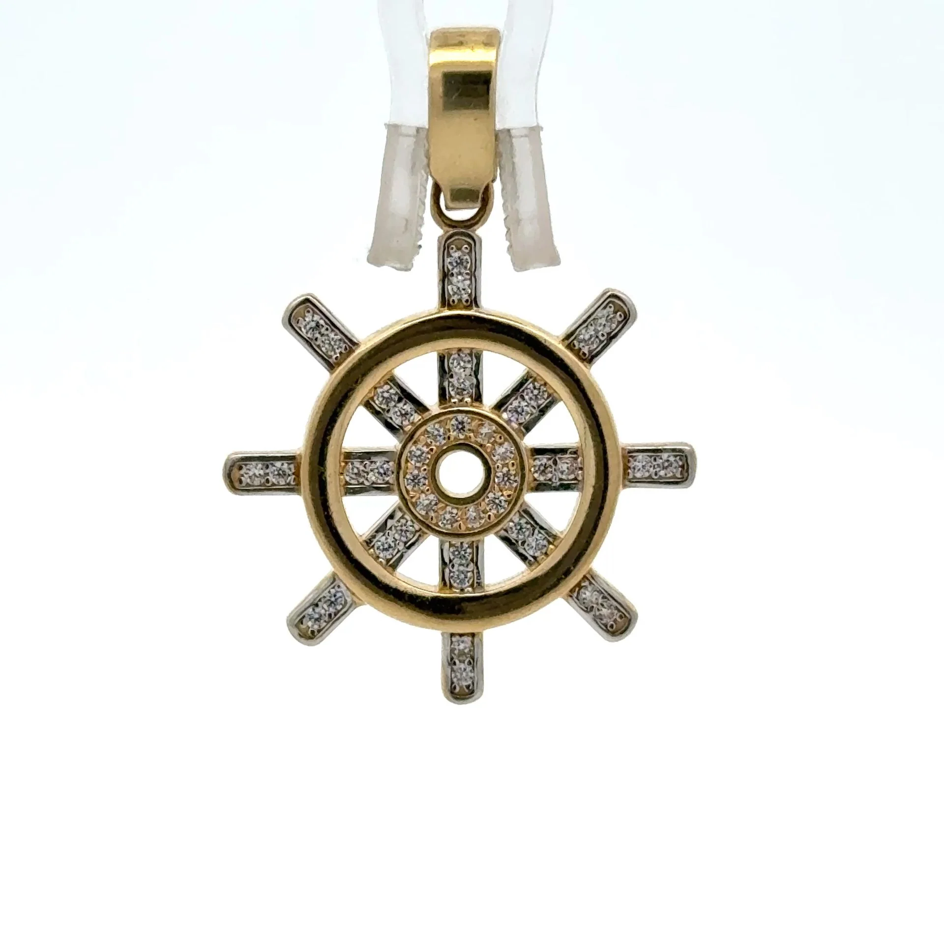 Pendant Ship’s Wheel with CZ 32.5 10K - Image 6