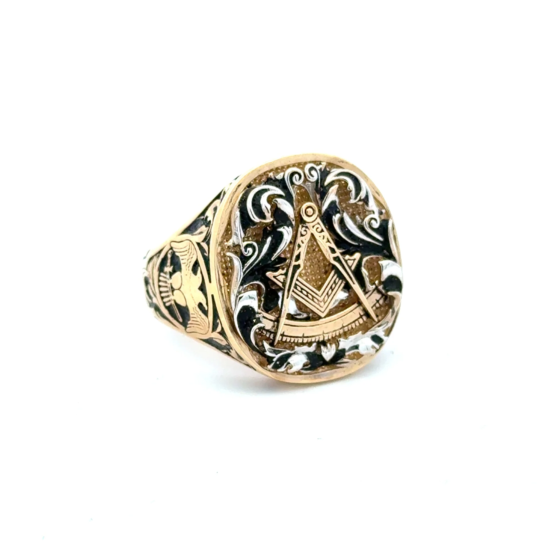 Ring Antique Freemasonry 12 6mm 10K - Image 2