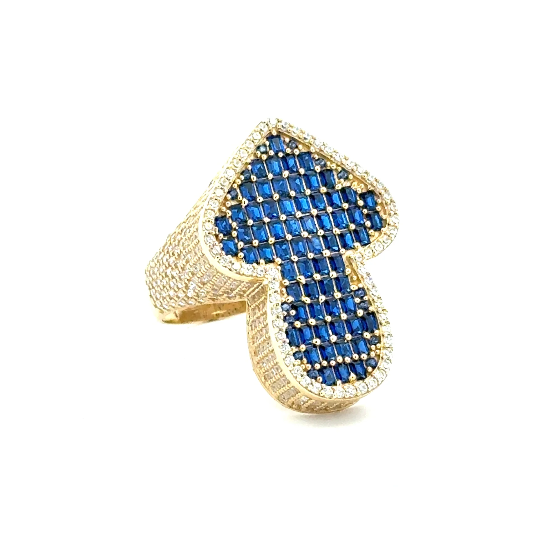 Ring CZ-Iced Big Blue Flex Arrow 8.5 4.5mm 10K - Image 2