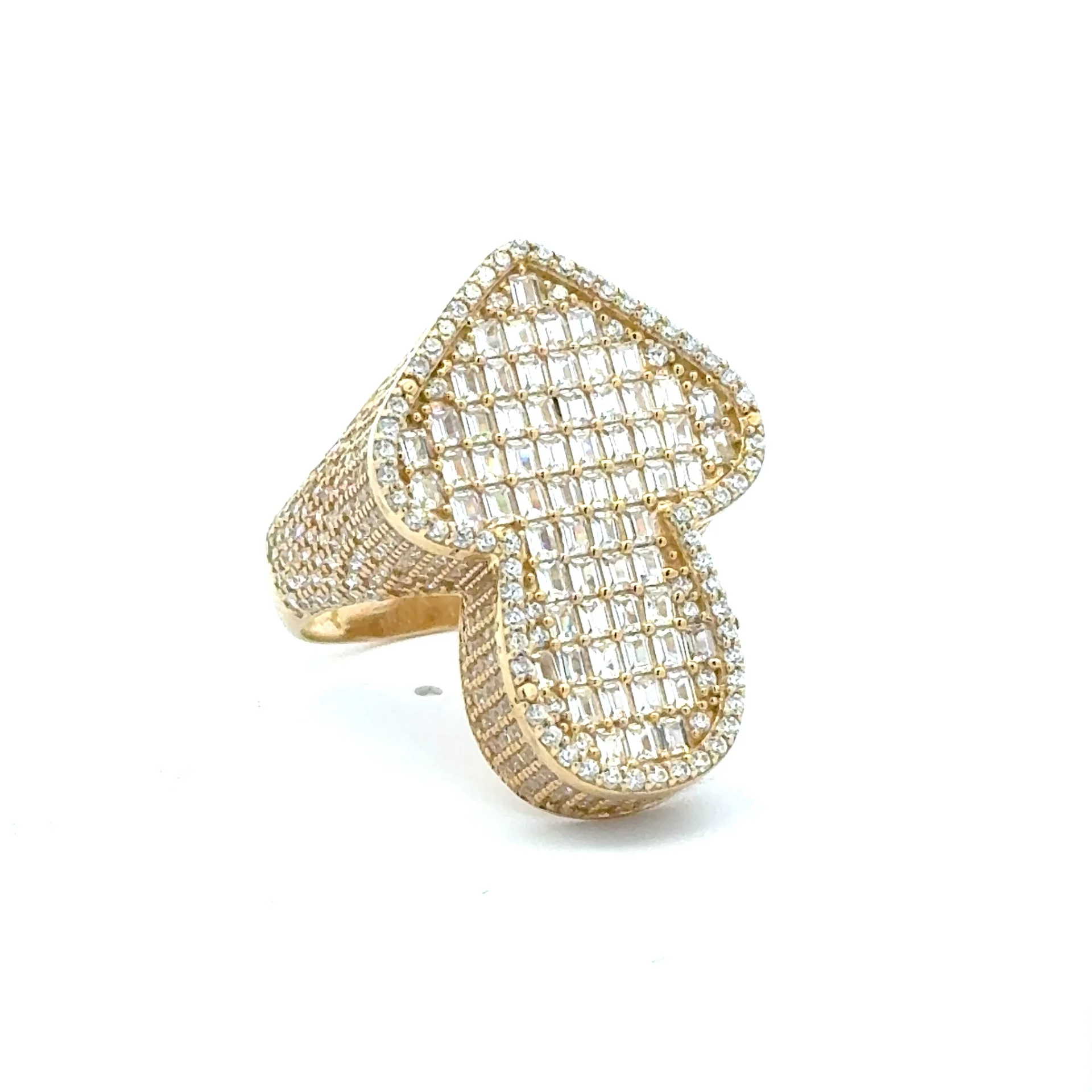Ring CZ-Iced Big Flex Arrow 9 4mm 10K