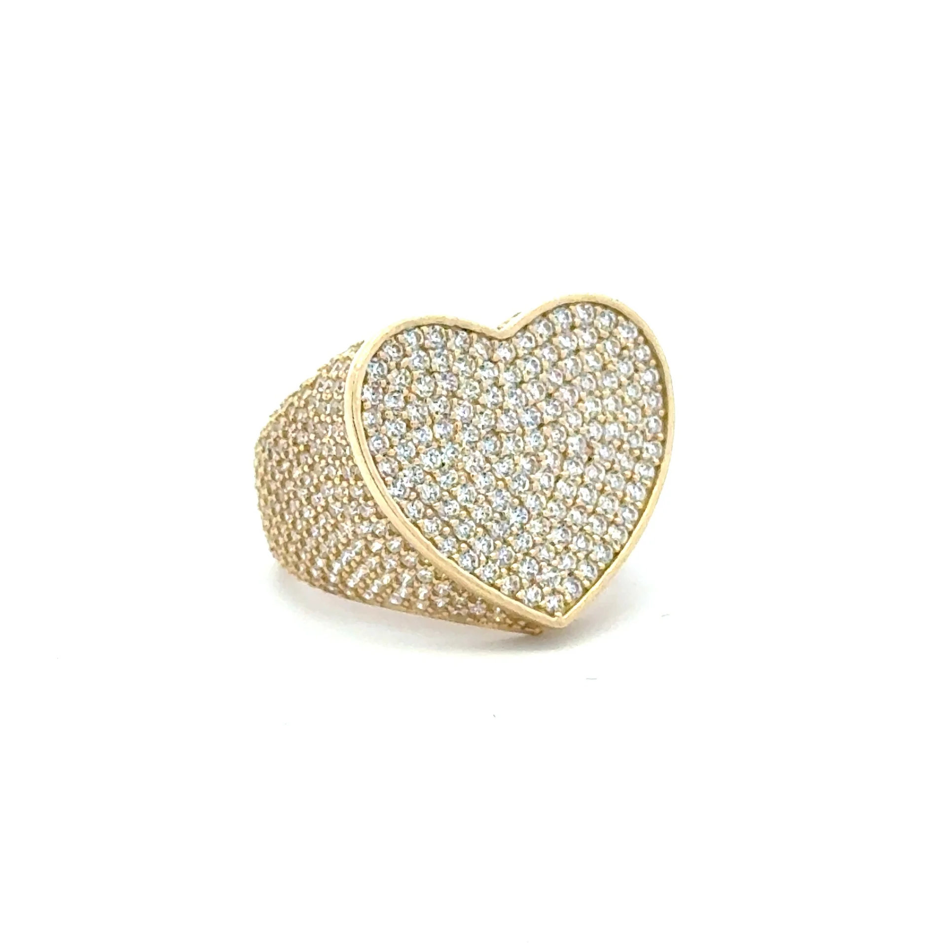 Ring CZ-Iced Big Heart 7 4mm 10K - Image 3