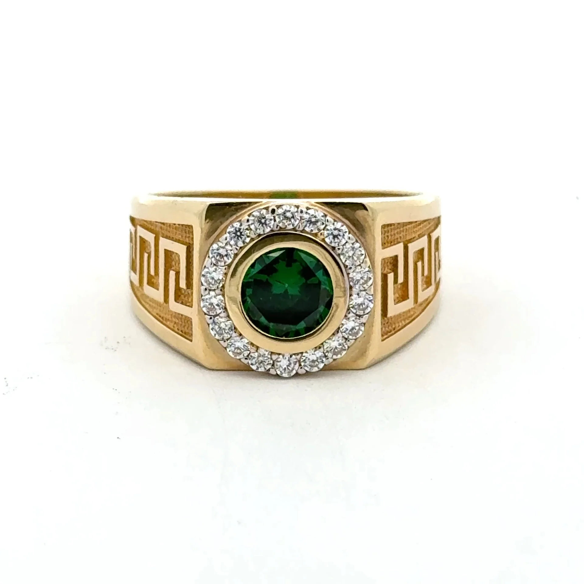 Ring DBL Channel-Set CZ & Royal Blue Round Stone 11 4.5mm 10K - Image 3