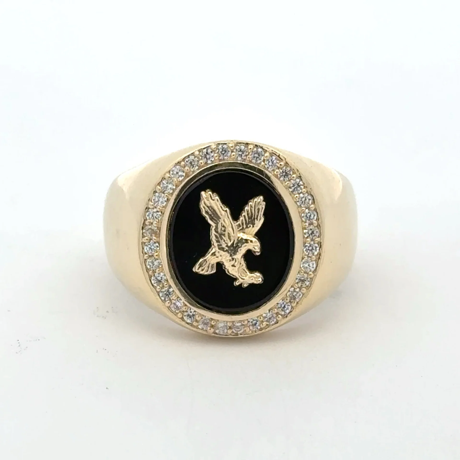 Ring Eagle on Onyx & CZ 11 5mm 10K - Image 2