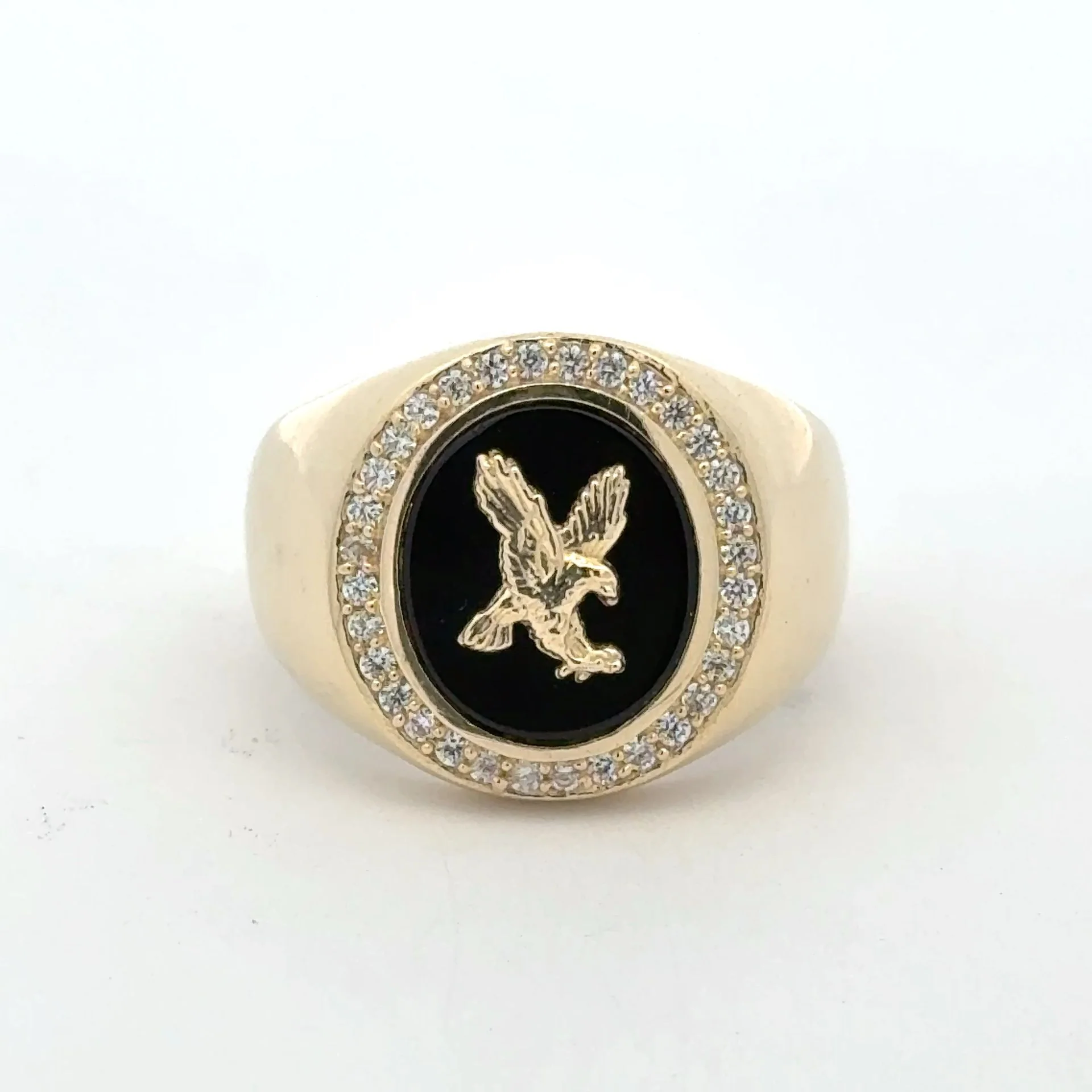 Ring Eagle on Onyx & CZ 11 5mm 10K - Image 6