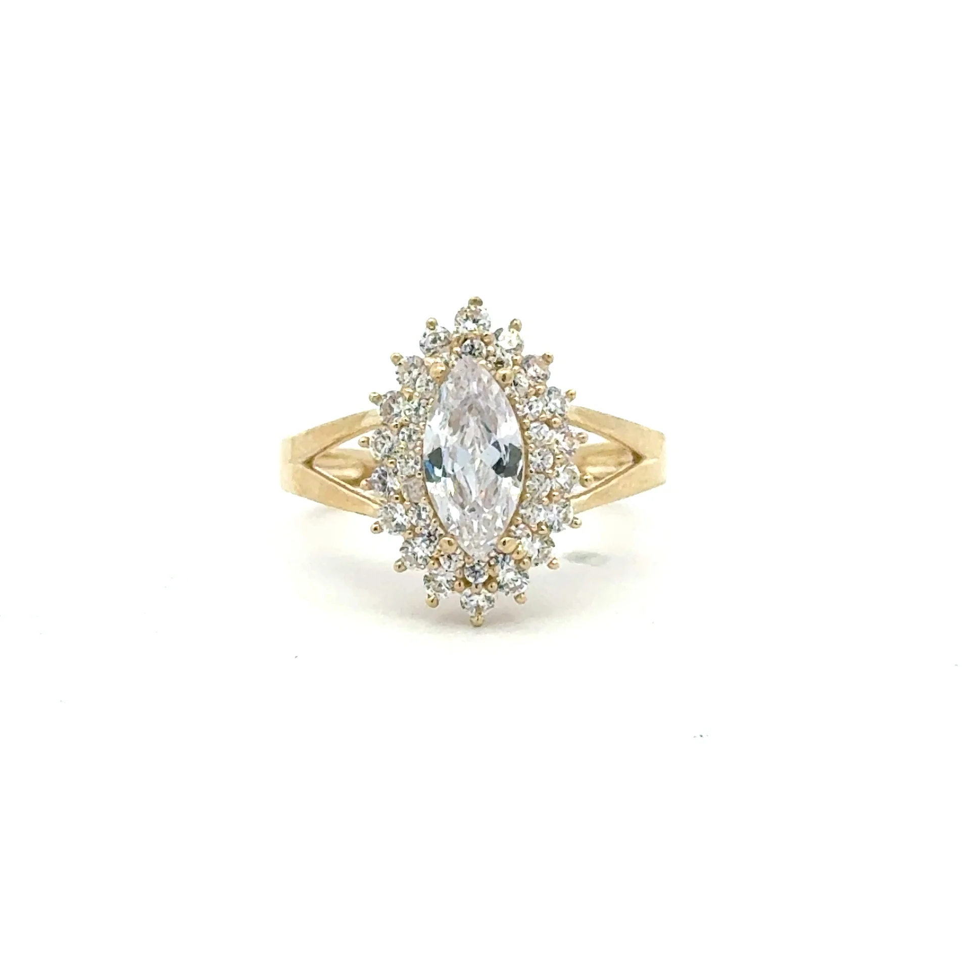 Ring Floral Women Cat Eye Stone 6.5 2mm 10K - Image 3