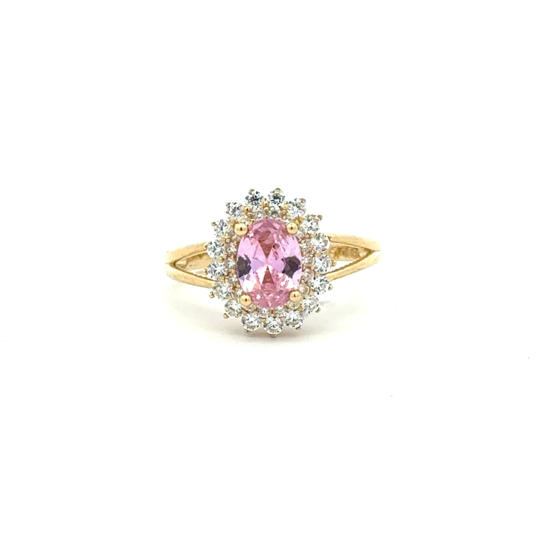 Ring Floral Women Rose Oval Stone 7 2mm 10K