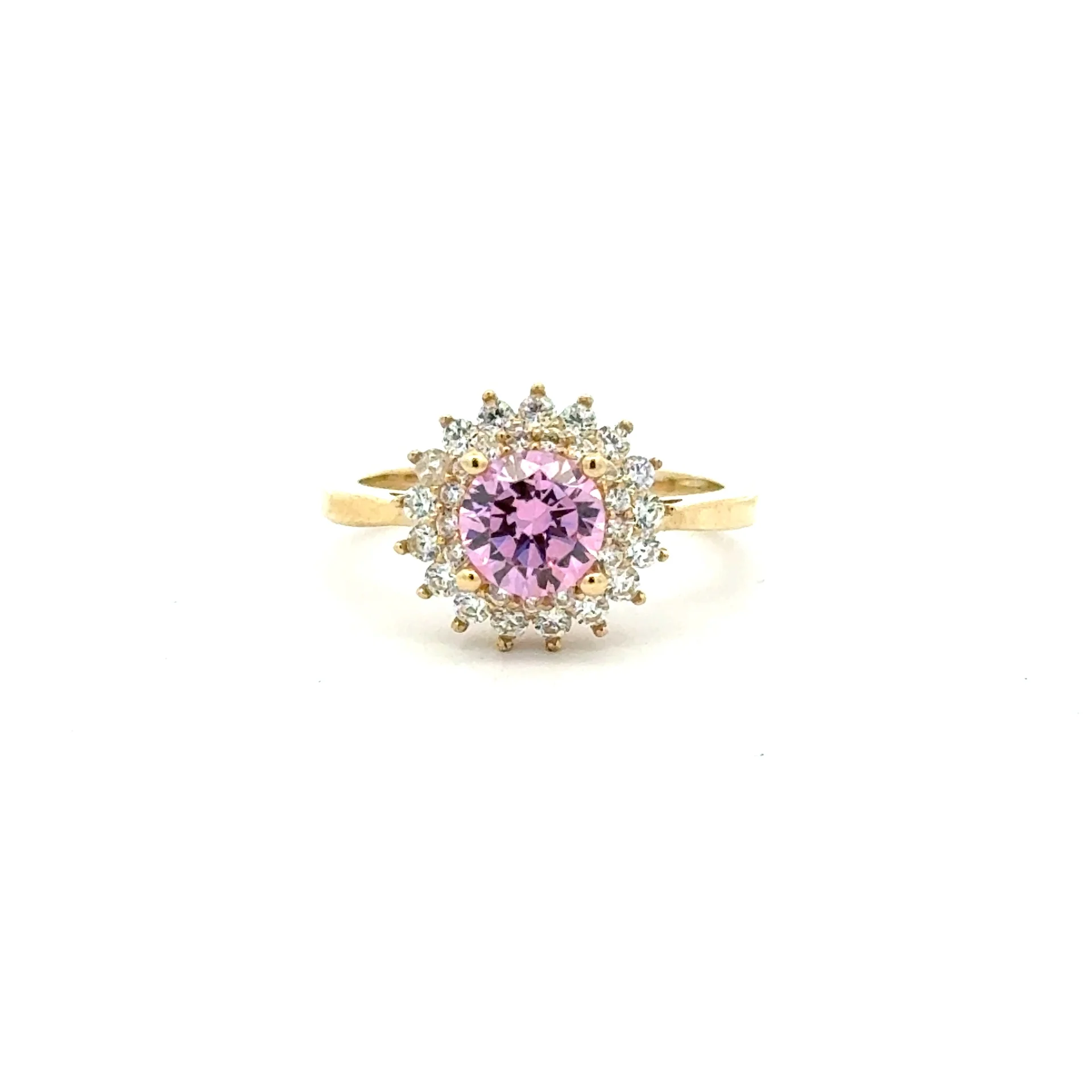 Ring Floral Women Rose Round Stone 7 2mm 10K - Image 2