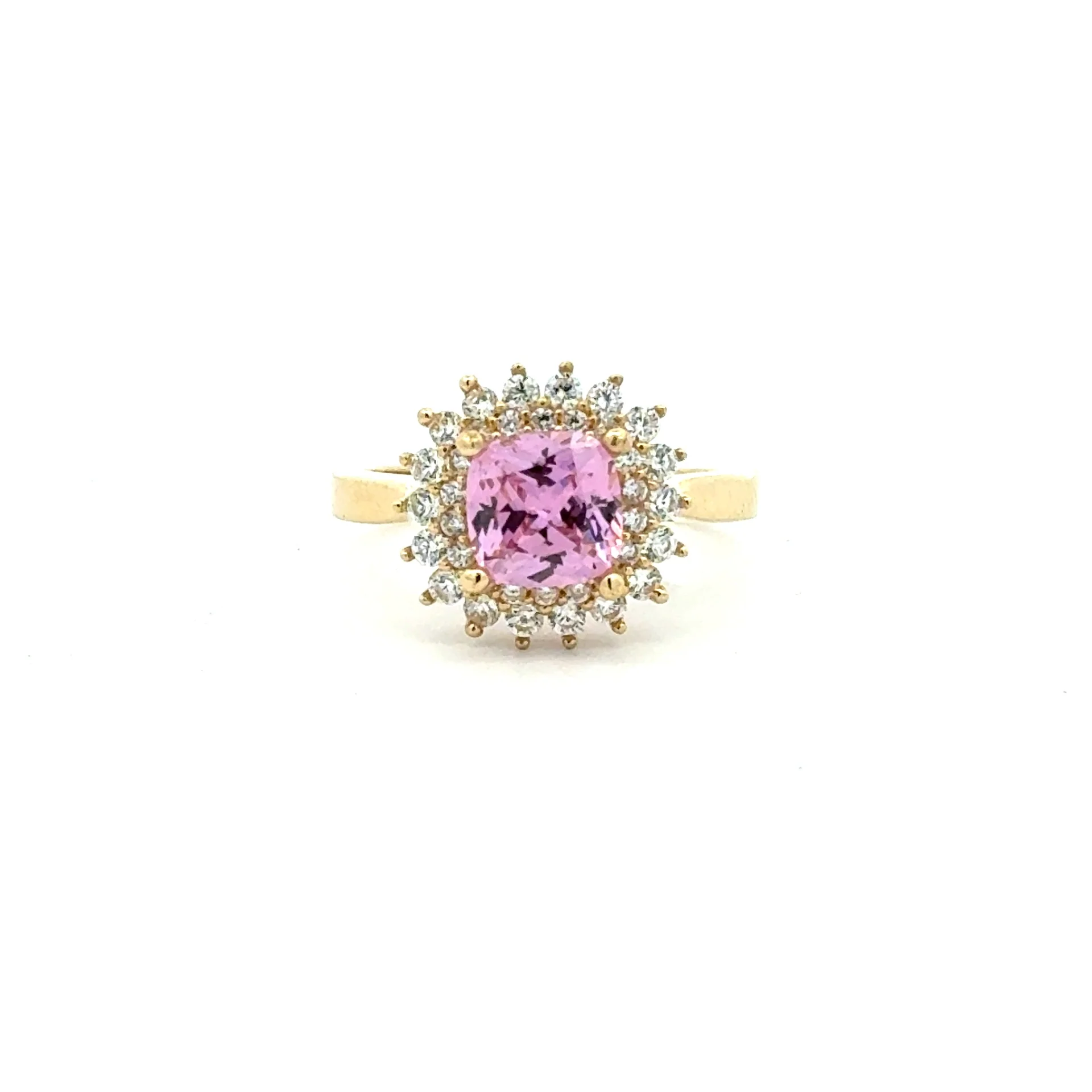 Ring Floral Women Rose Square Stone 7 2mm 10K - Image 2
