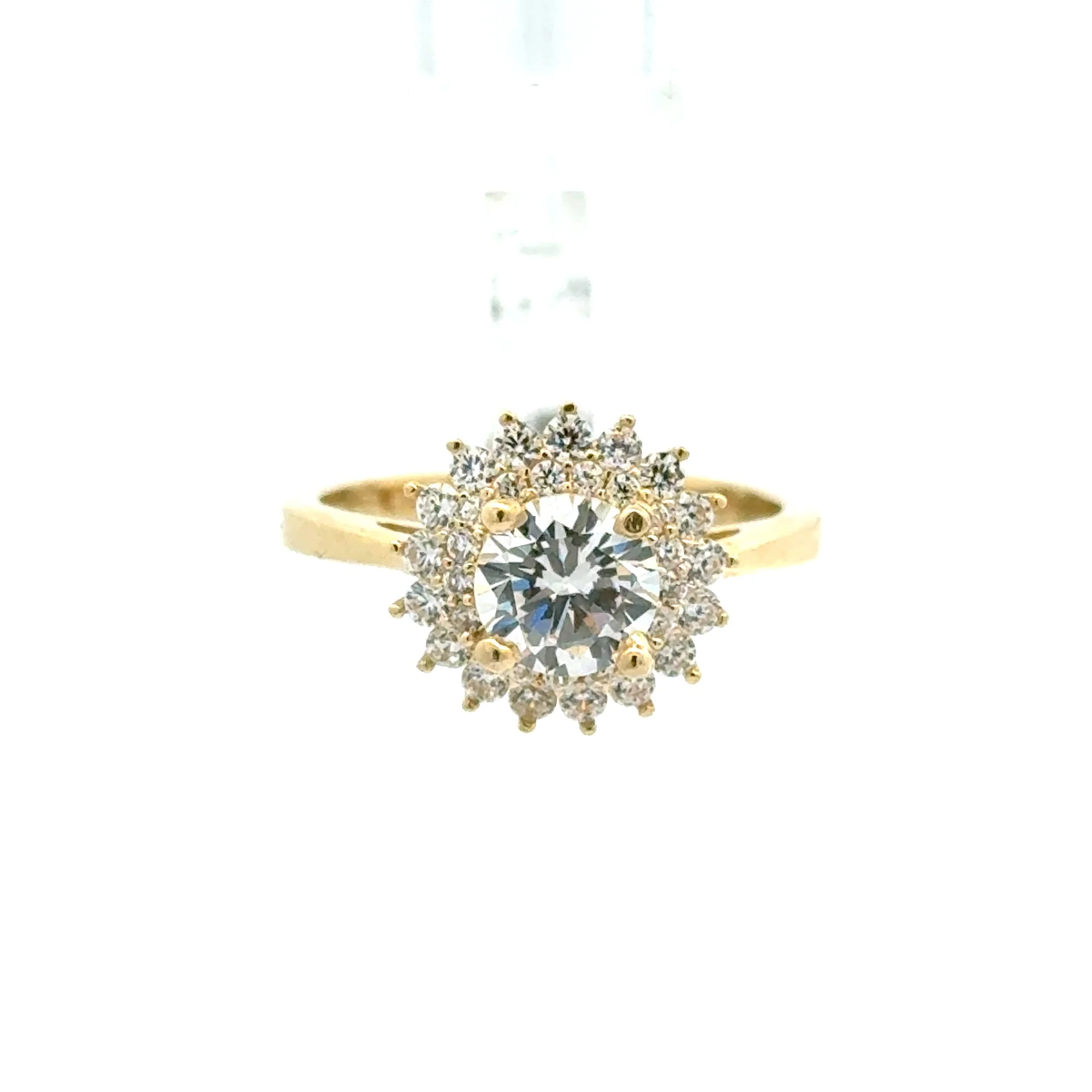 Ring Floral Women Round Stone 7 2mm 10K