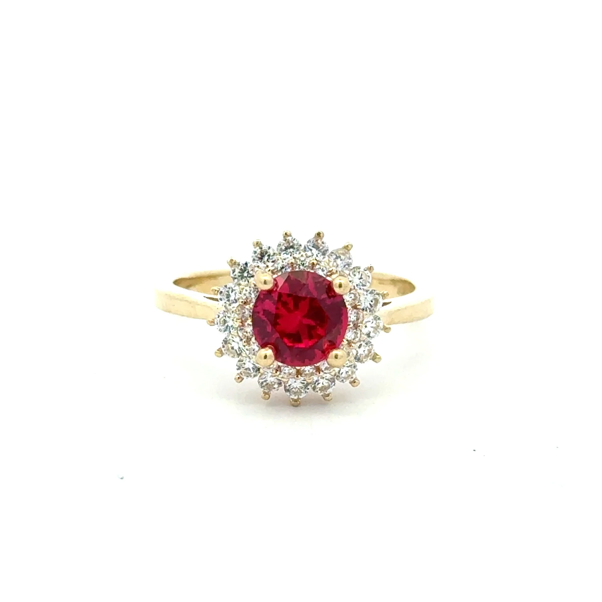 Ring Floral Women Wine Round Stone 7 2mm 10K - Image 4