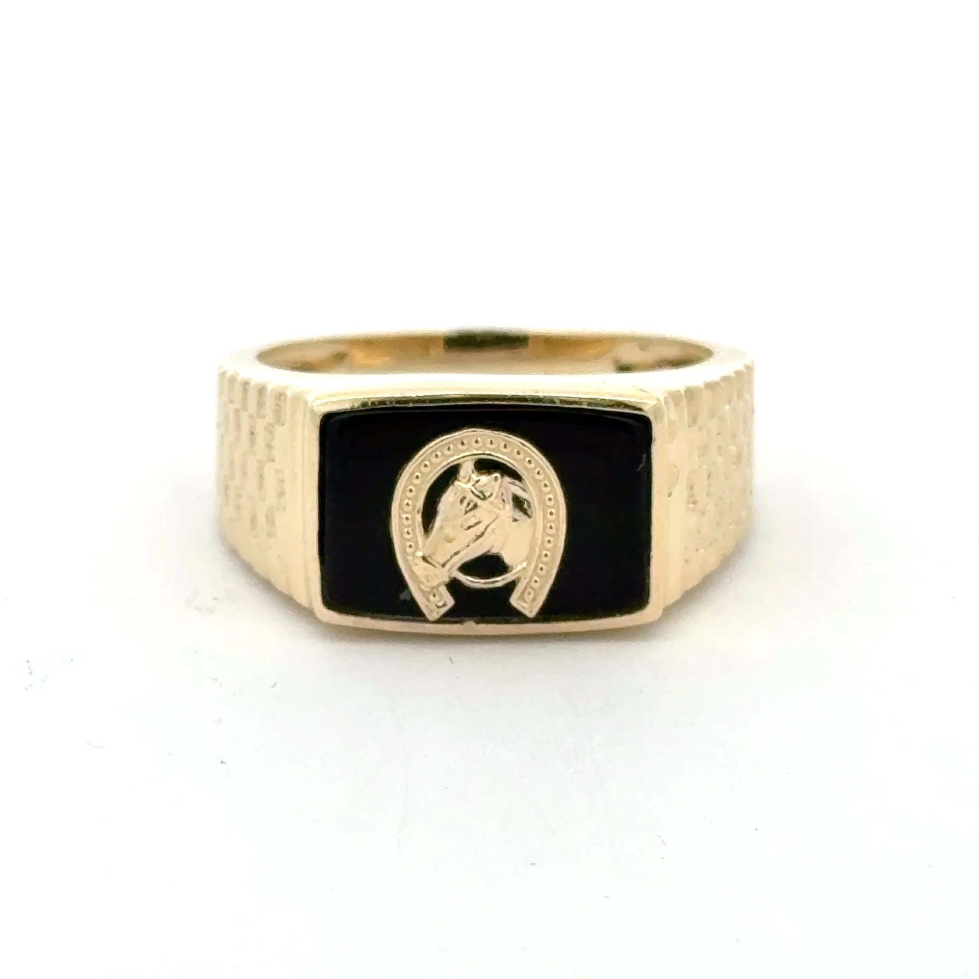 Ring Jubilee and Horseshoe on Onyx 10.5 4mm 10K - Image 7